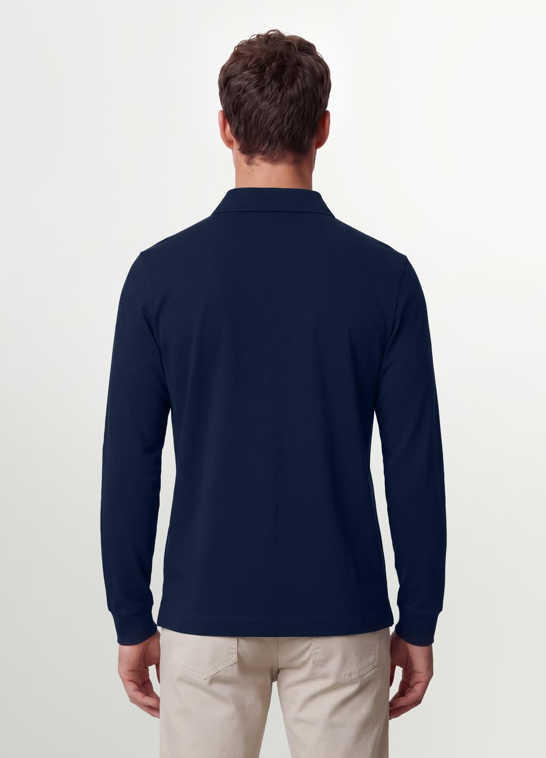 Polo Blu In Cotone Elasticizzato A Maniche Lunghe Regular Fit | OVS Polo Blu In Cotone Elasticizzato A Maniche Lunghe Regular Fit - 3 | OVS