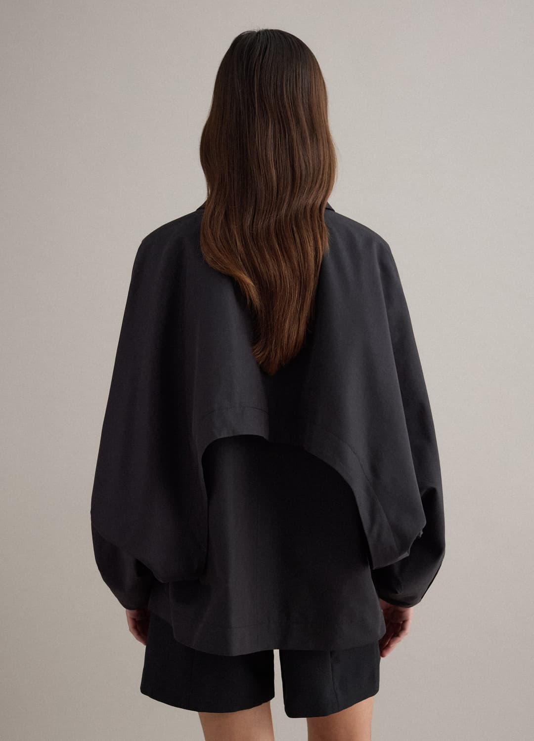 Giacca In Misto Cotone Nera Oversize Fit Con Chiusura Nascosta | OVS Giacca In Misto Cotone Nera Oversize Fit Con Chiusura Nascosta - 4 | OVS