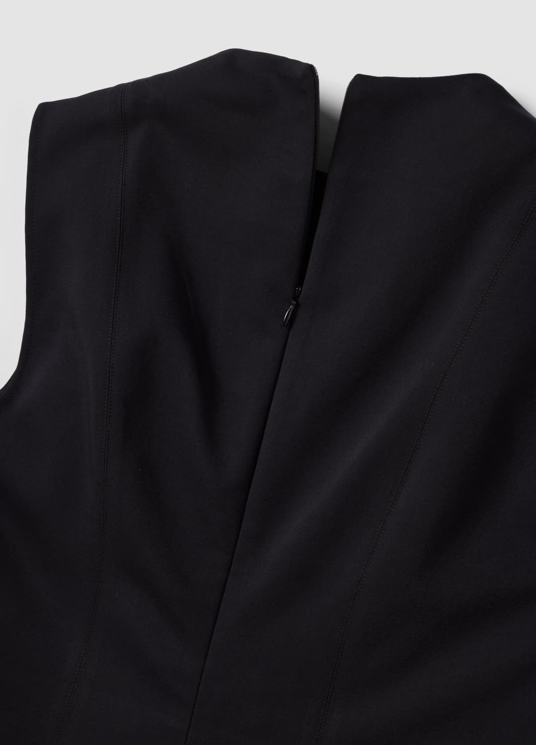 Abito Smanicato Nero In Cotone Elasticizzato Con Girocollo Fitted | OVS Abito Smanicato Nero In Cotone Elasticizzato Con Girocollo Fitted - 6 | OVS