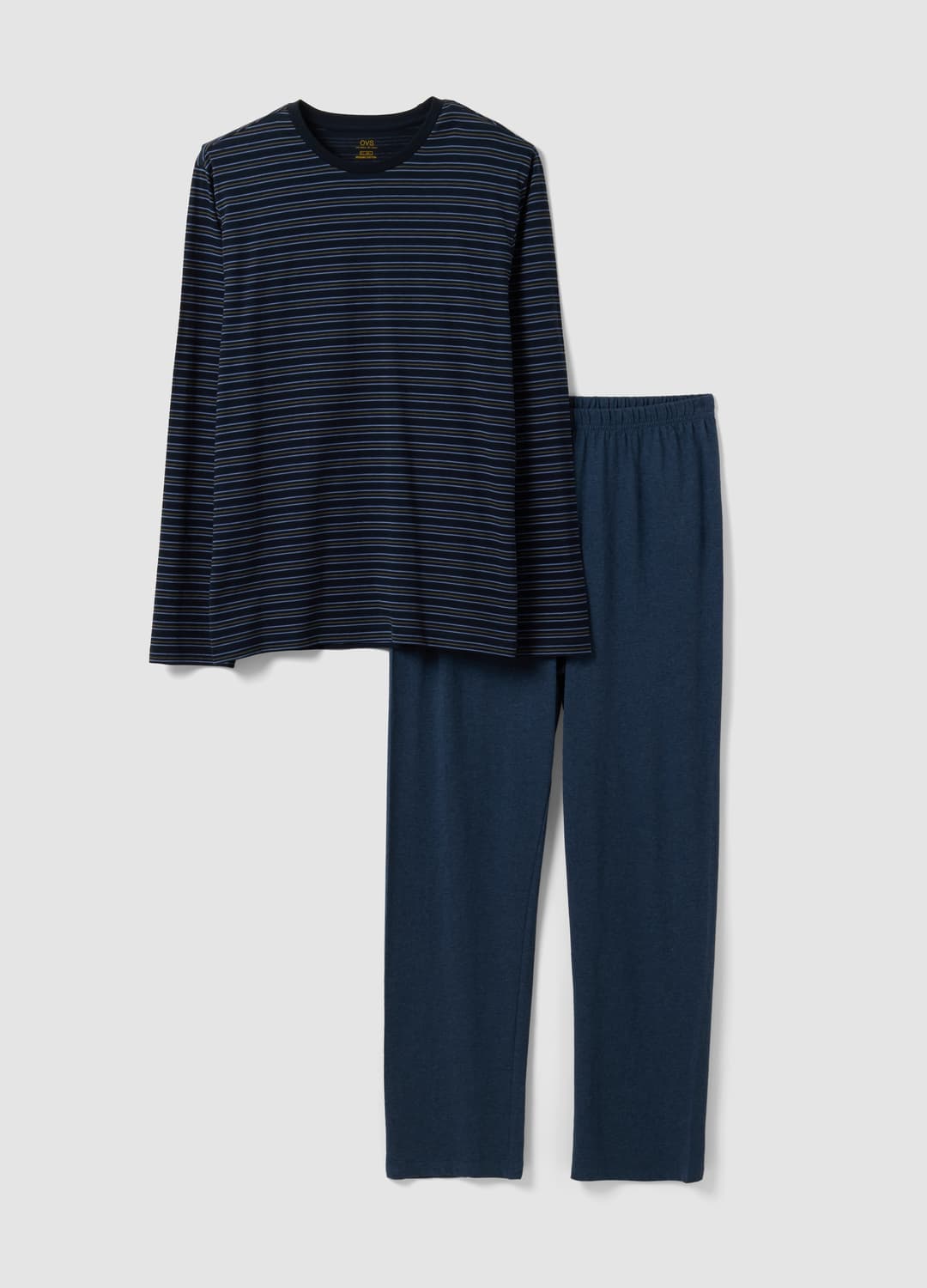 Pigiama Blu Navy In Puro Cotone Organico A Righe Con Girocollo | OVS Pigiama Blu Navy In Puro Cotone Organico A Righe Con Girocollo - 4 | OVS