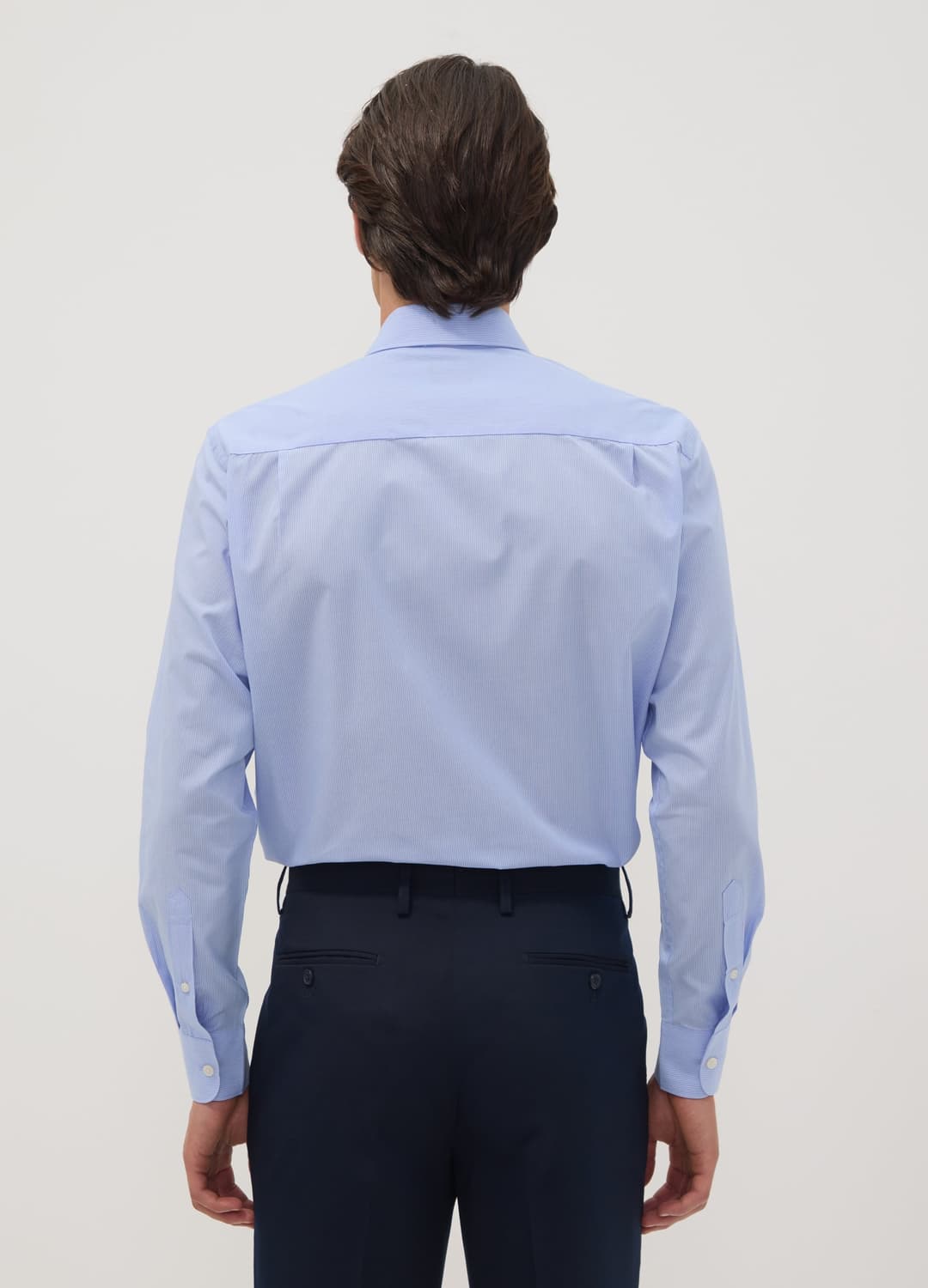 Camicia Azzurra In Misto Cotone A Righe Sottili Easy Iron Regular Fit | OVS Camicia Azzurra In Misto Cotone A Righe Sottili Easy Iron Regular Fit - 3 | OVS