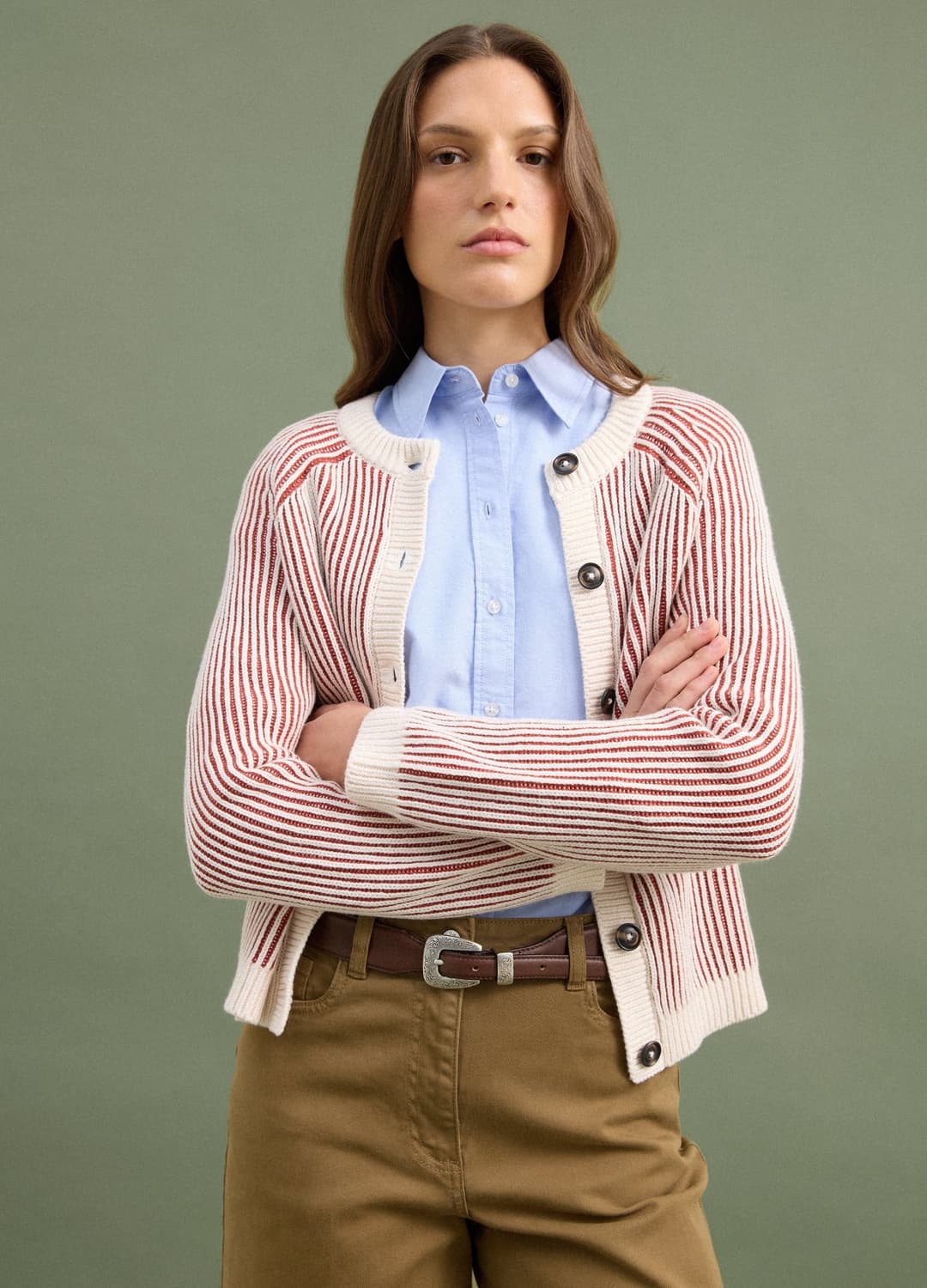 Cardigan Viola In Puro Cotone A Coste Con Girocollo | OVS Cardigan Viola In Puro Cotone A Coste Con Girocollo - 1 | OVS