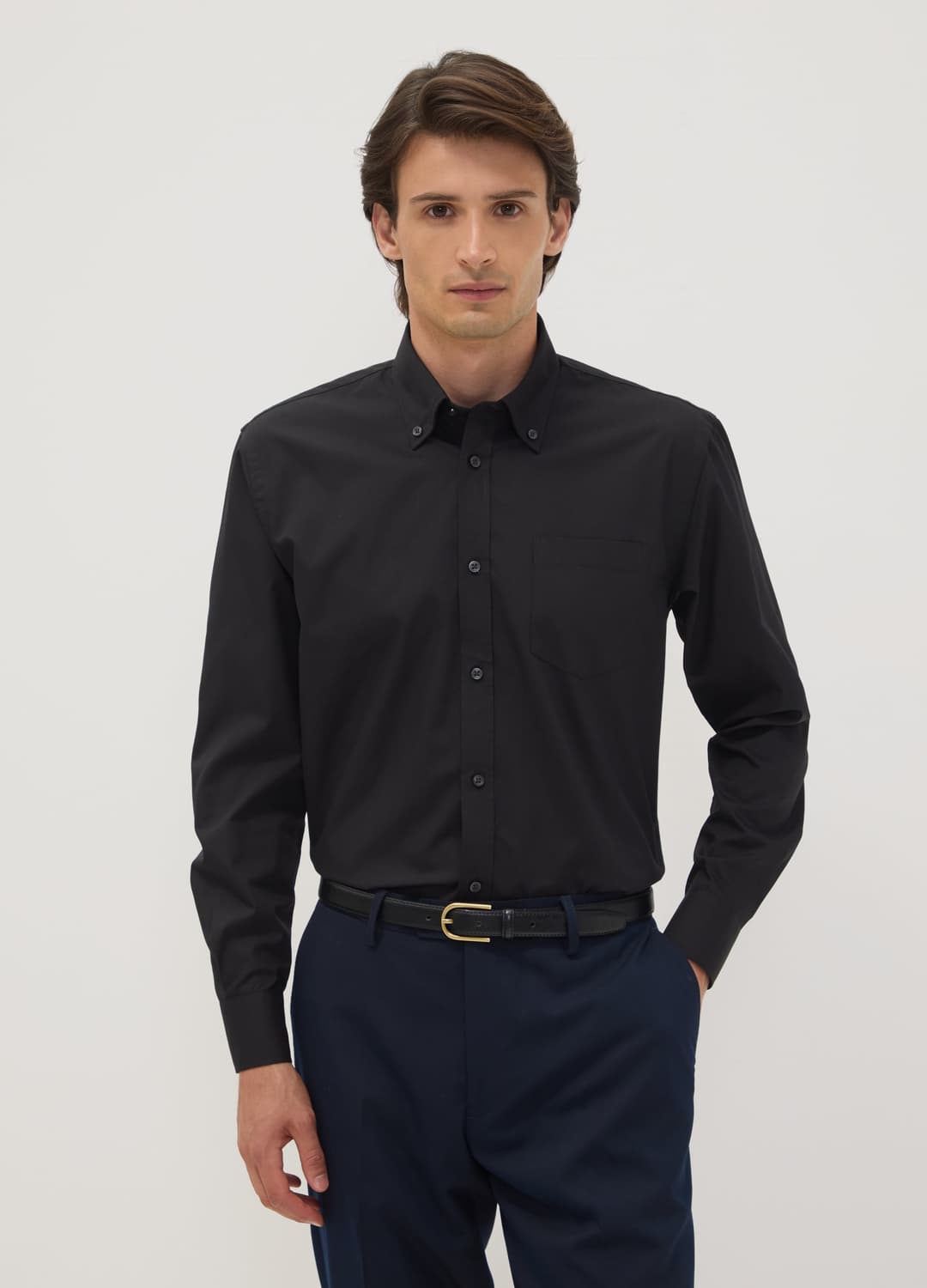 Camicia Nera Slim Fit Con Colletto Classico Easy Iron | OVS Camicia Nera Slim Fit Con Colletto Classico Easy Iron - 0 | OVS