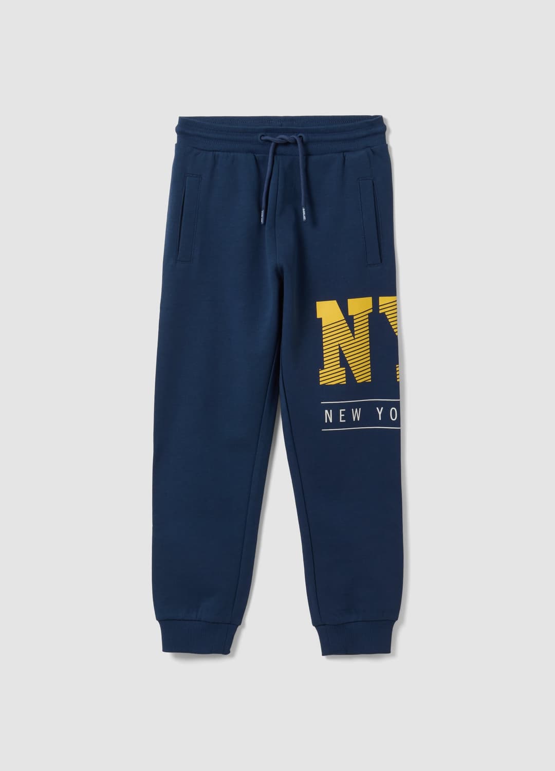 Pantaloni Sportivi Blu In Puro Cotone Con Stampa A Contrasto Per Bambino | OVS Pantaloni Sportivi Blu In Puro Cotone Con Stampa A Contrasto Per Bambino - 0 | OVS