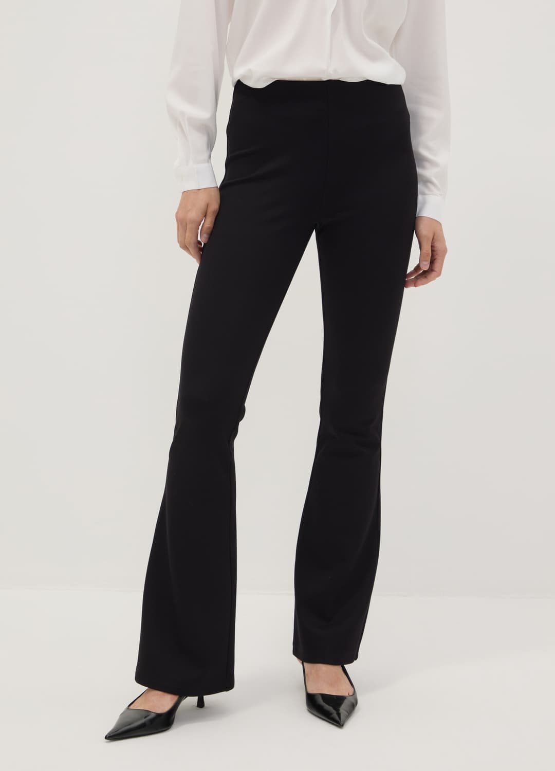 Leggings Neri Flare Fit In Punto Milano Di Viscosa Elasticizzata | OVS Leggings Neri Flare Fit In Punto Milano Di Viscosa Elasticizzata - 2 | OVS