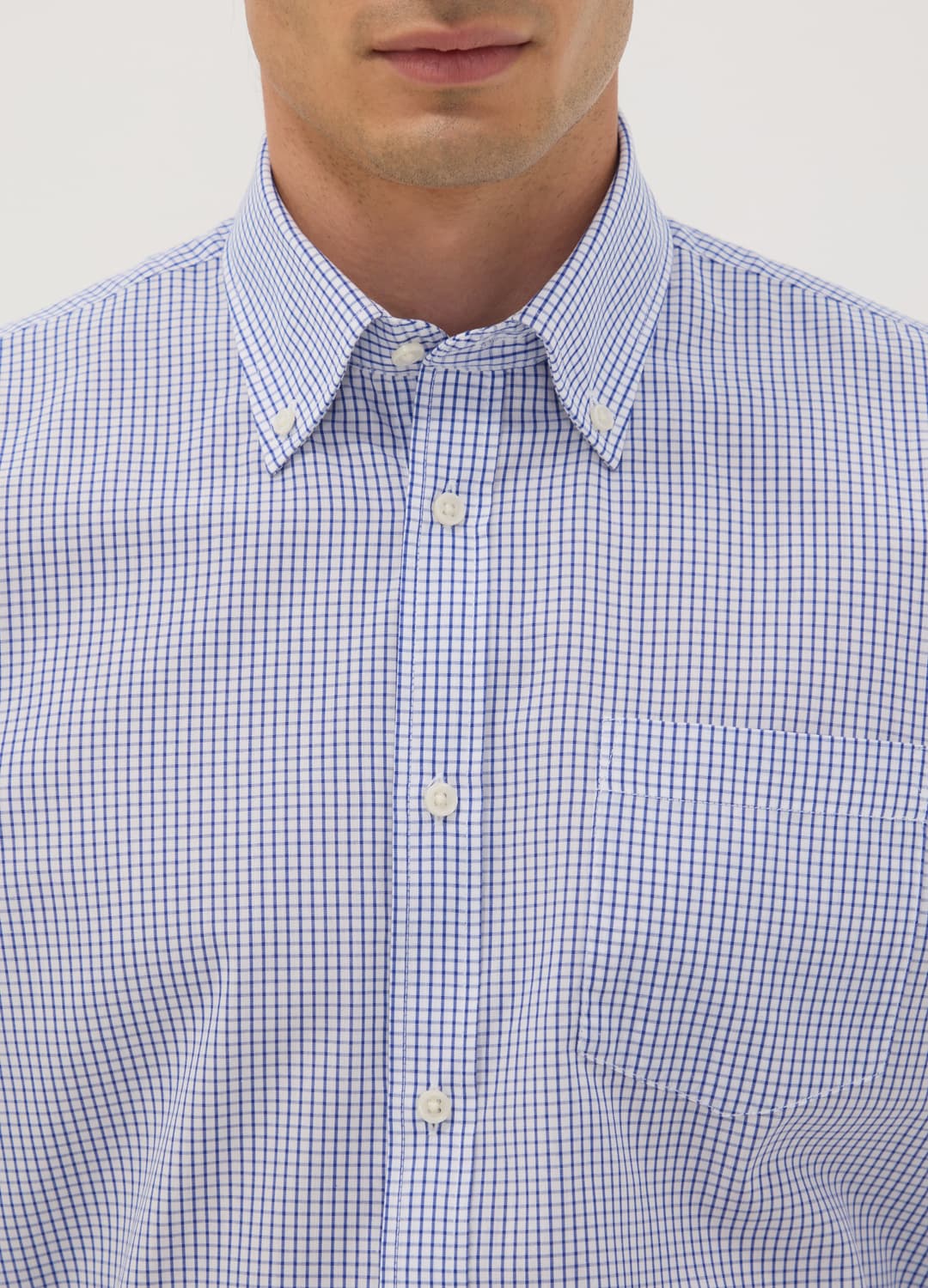 Camicia Azzurra In Misto Cotone A Quadretti Easi Iron Regular Fit | OVS Camicia Azzurra In Misto Cotone A Quadretti Easi Iron Regular Fit - 1 | OVS