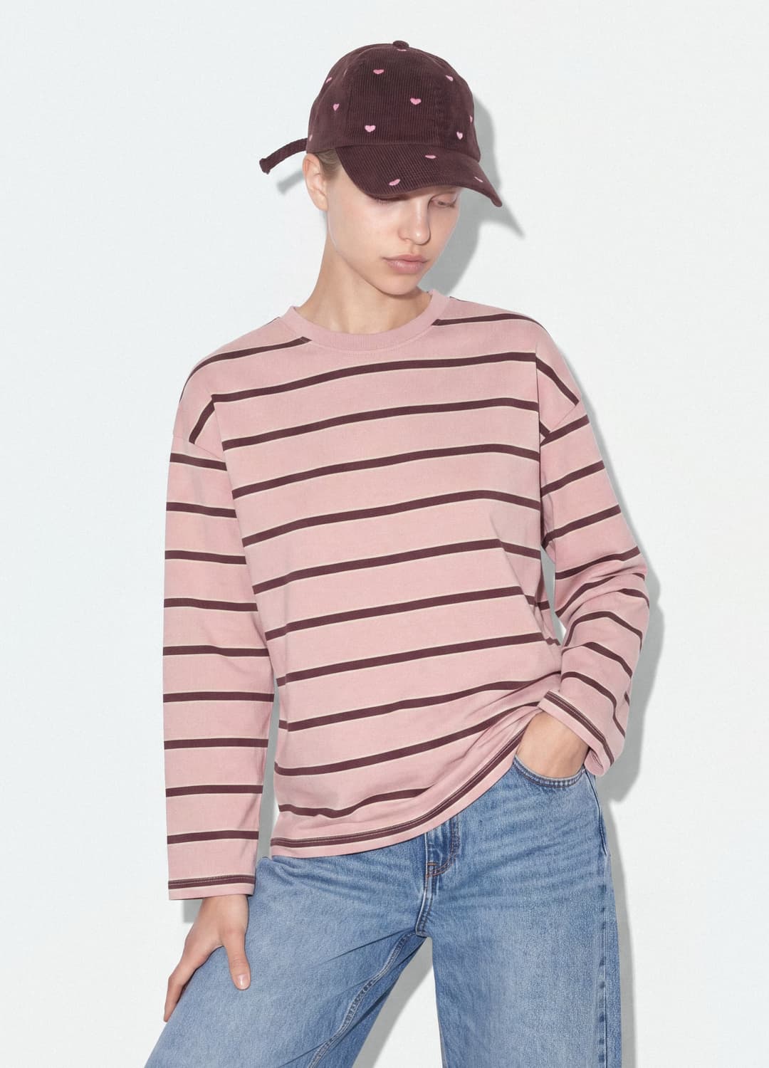 Rosa Sweatshirt Aus Reiner Baumwolle Mit Streifen | OVS Rosa Sweatshirt Aus Reiner Baumwolle Mit Streifen - 0 | OVS