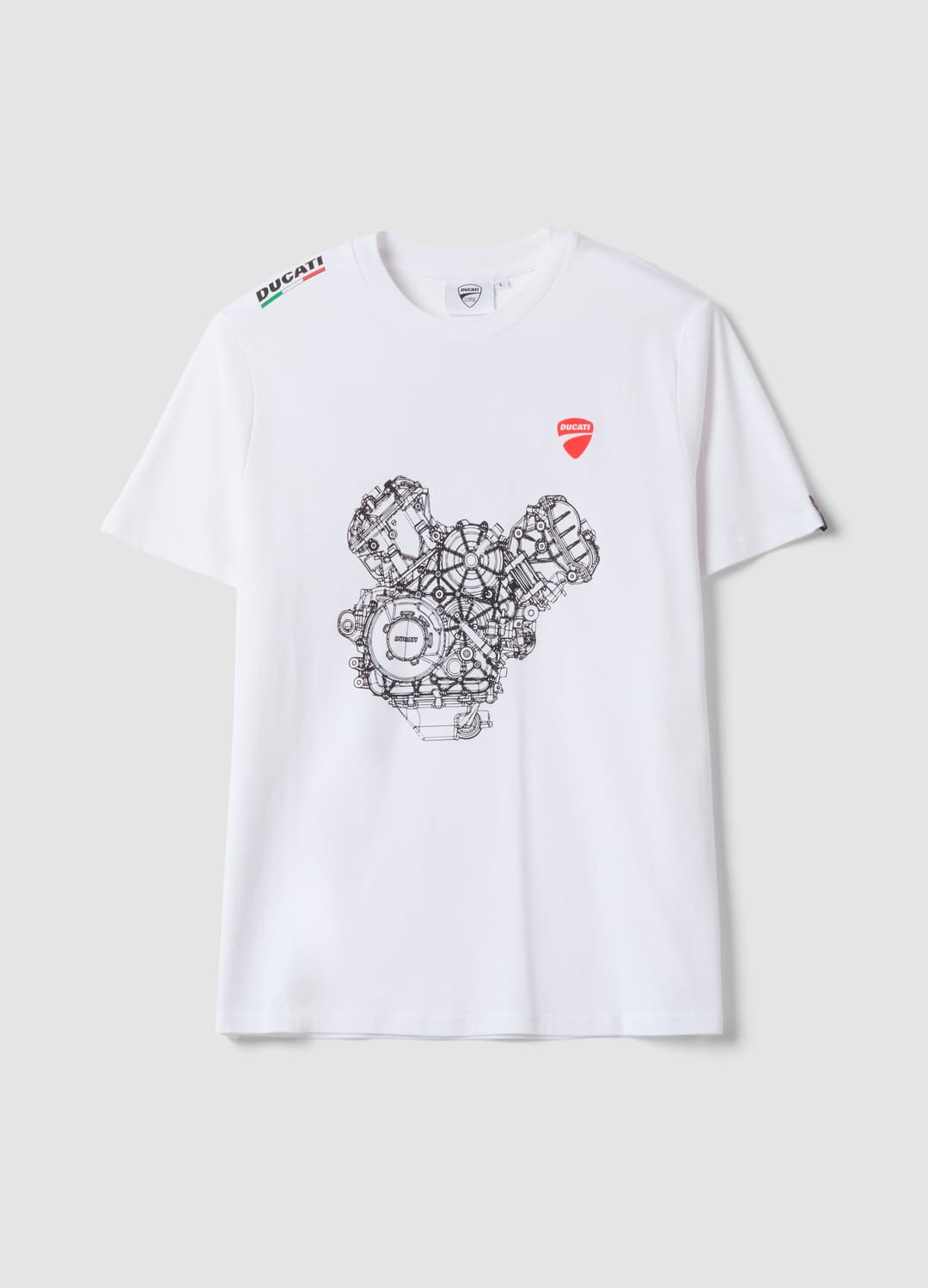 Weißes T-shirt Aus Reiner Baumwolle Mit Rundhalsausschnitt Und Ducati-print | OVS Weißes T-shirt Aus Reiner Baumwolle Mit Rundhalsausschnitt Und Ducati-print - 4 | OVS