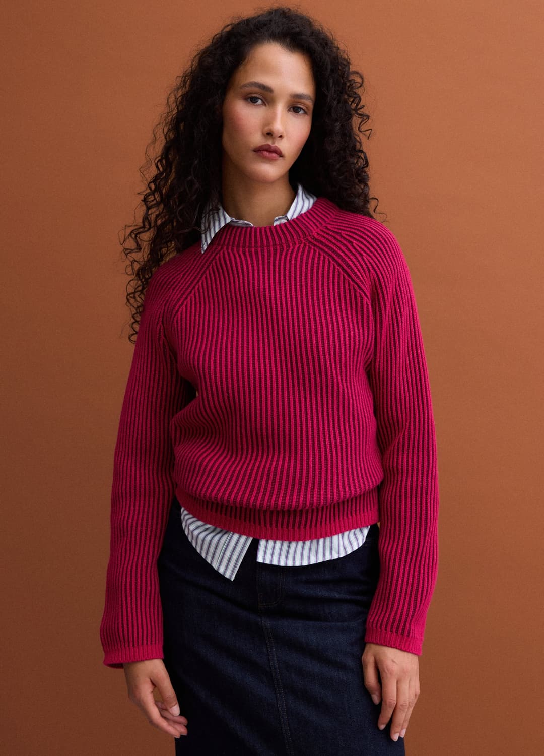 Maglia Multicolor In Puro Cotone A Coste Con Girocollo Regular Fit | OVS Maglia Multicolor In Puro Cotone A Coste Con Girocollo Regular Fit - 2 | OVS