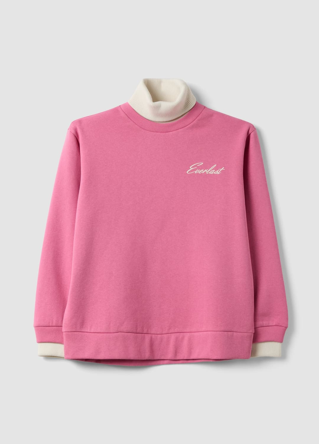 Felpa Rosa In Misto Cotone Con Collo Alto Regular Fit | OVS Felpa Rosa In Misto Cotone Con Collo Alto Regular Fit - 0 | OVS