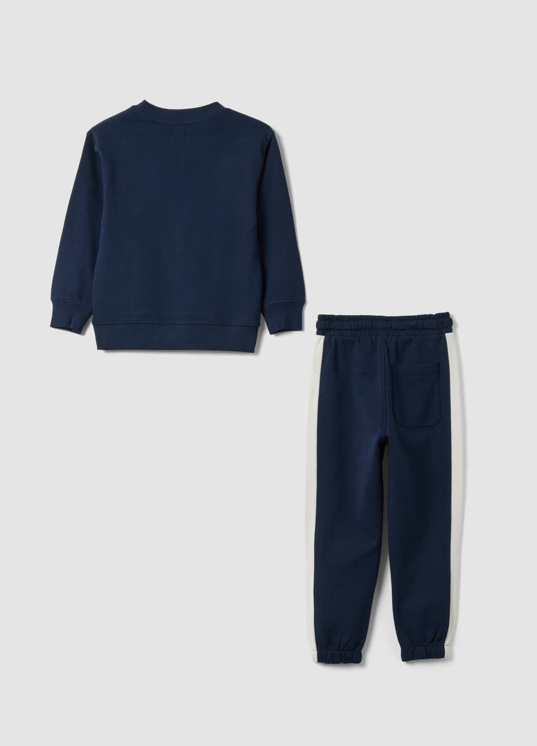 Tuta Blu In Puro Cotone Con Felpa E Stampa College Per Bambino | OVS Tuta Blu In Puro Cotone Con Felpa E Stampa College Per Bambino - 1 | OVS