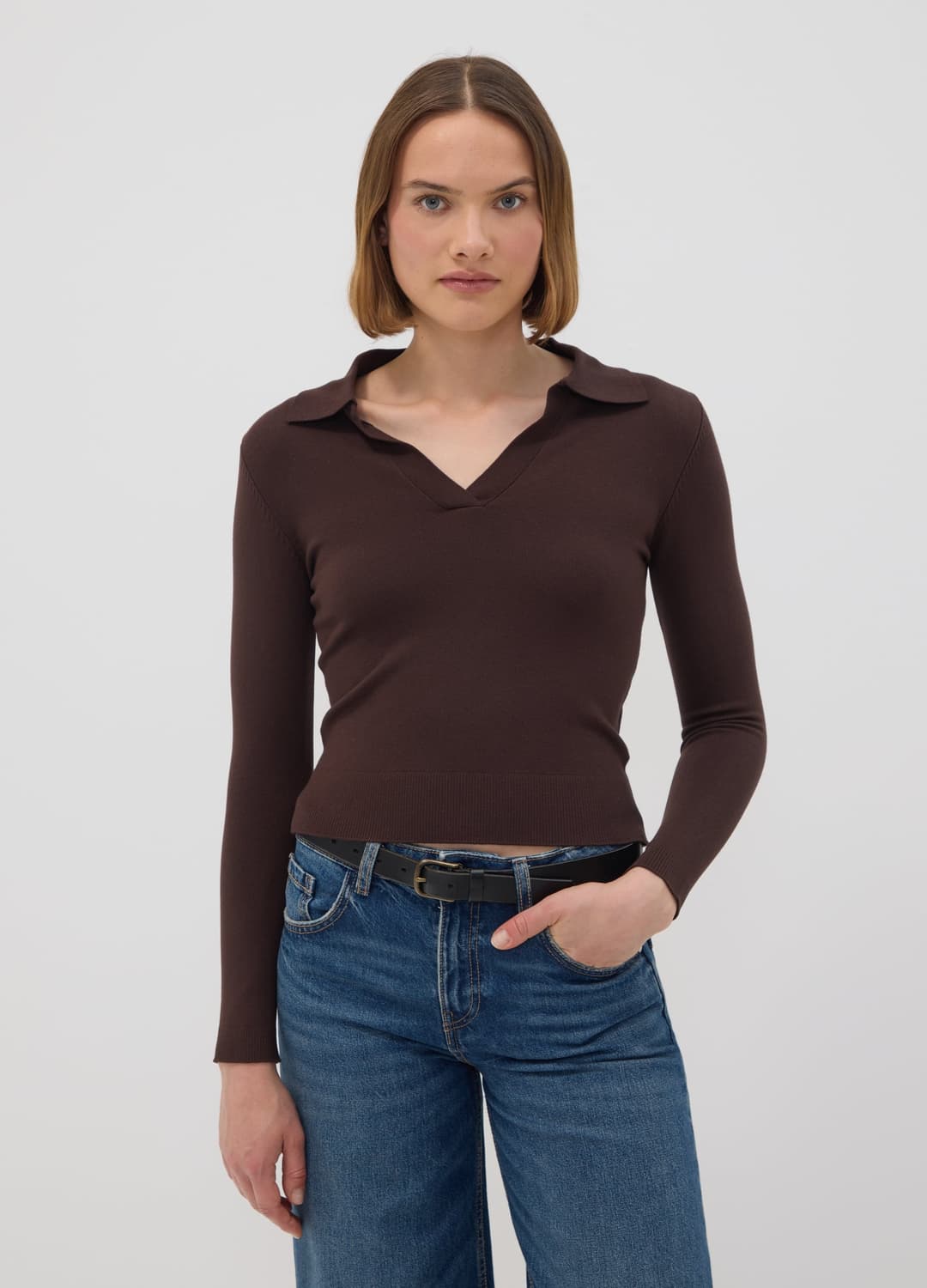 Brauner Pullover Aus Viskosemix Mit Polokragen | OVS Brauner Pullover Aus Viskosemix Mit Polokragen - 2 | OVS