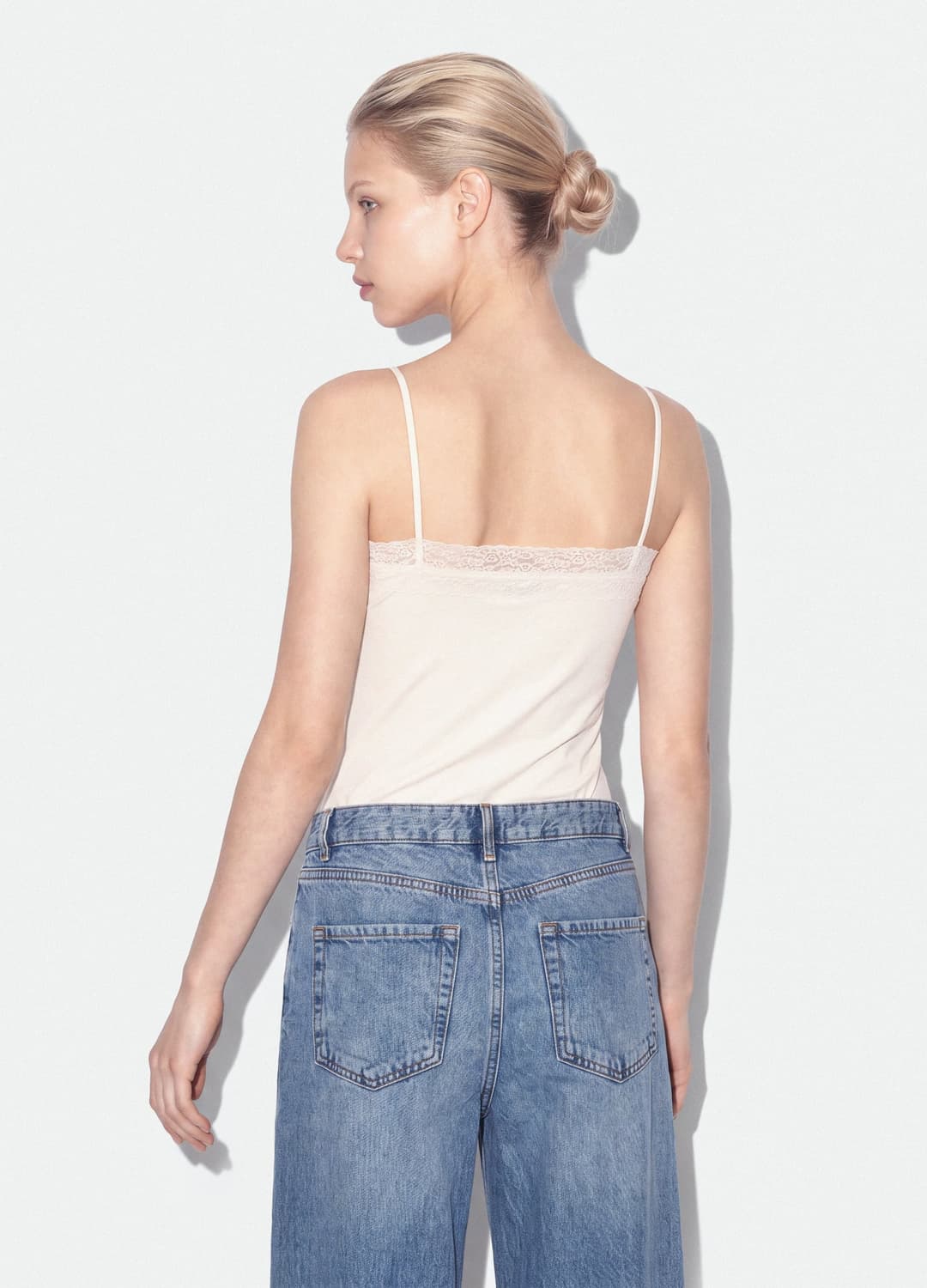 Body Bianco Fitted In Cotone Elasticizzato Con Pizzo | OVS Body Bianco Fitted In Cotone Elasticizzato Con Pizzo - 3 | OVS