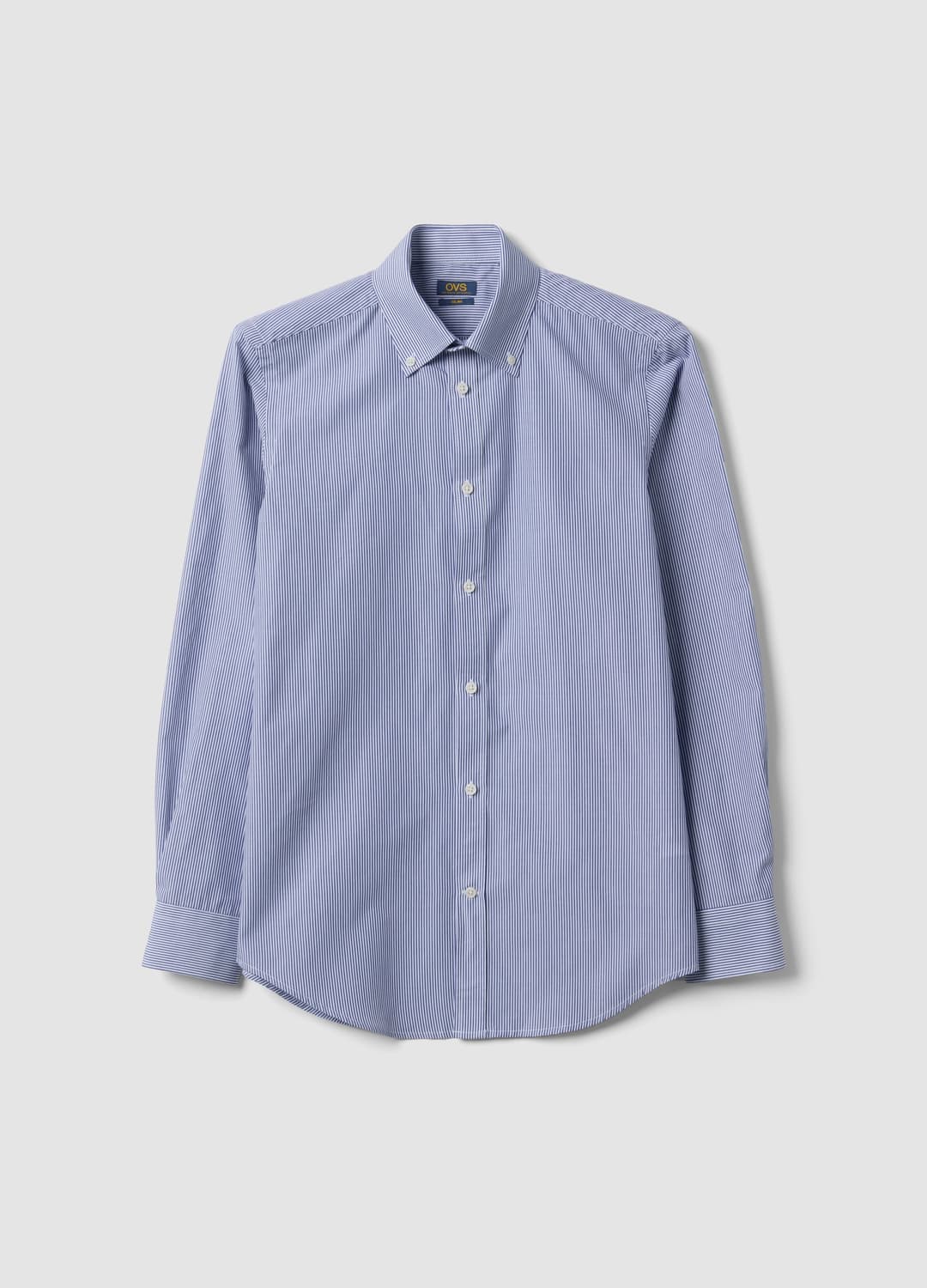 Camicia Blu A Righe In Misto Cotone Button Down Easy Iron Slim Fit | OVS Camicia Blu A Righe In Misto Cotone Button Down Easy Iron Slim Fit - 4 | OVS
