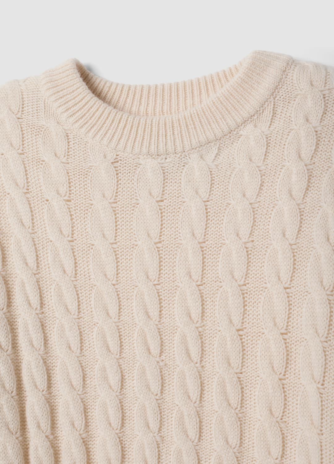 Beiger Zopfmuster-pullover Aus Wollmix Mit Rundhalsausschnitt | OVS Beiger Zopfmuster-pullover Aus Wollmix Mit Rundhalsausschnitt - 1 | OVS