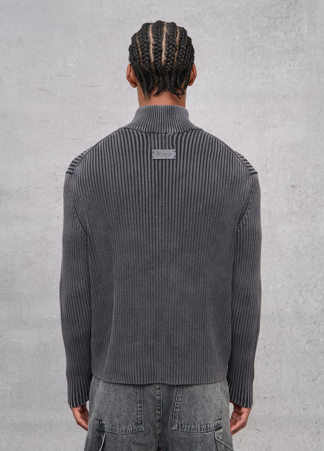 Half-zip Ribbed Knit Vintage Grey | OVS Half-zip Ribbed Knit Vintage Grey - 1 | OVS