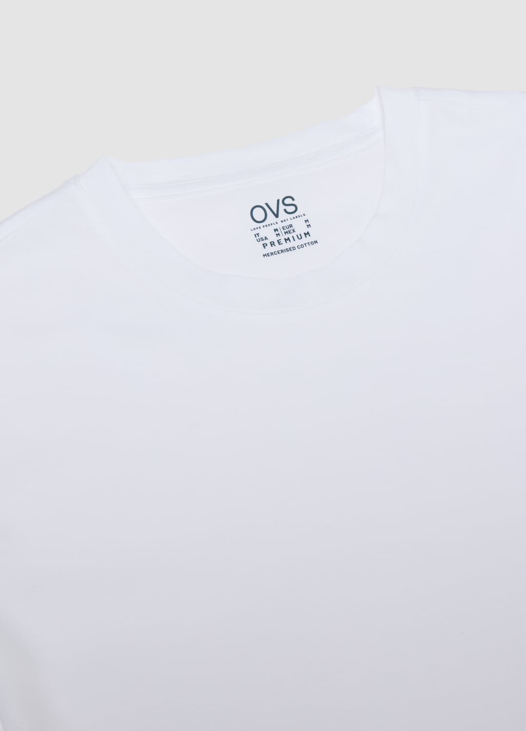 Weißes T-shirt Aus Reiner Mercerisierter Baumwolle Mit Rundhalsausschnitt | OVS Weißes T-shirt Aus Reiner Mercerisierter Baumwolle Mit Rundhalsausschnitt - 1 | OVS