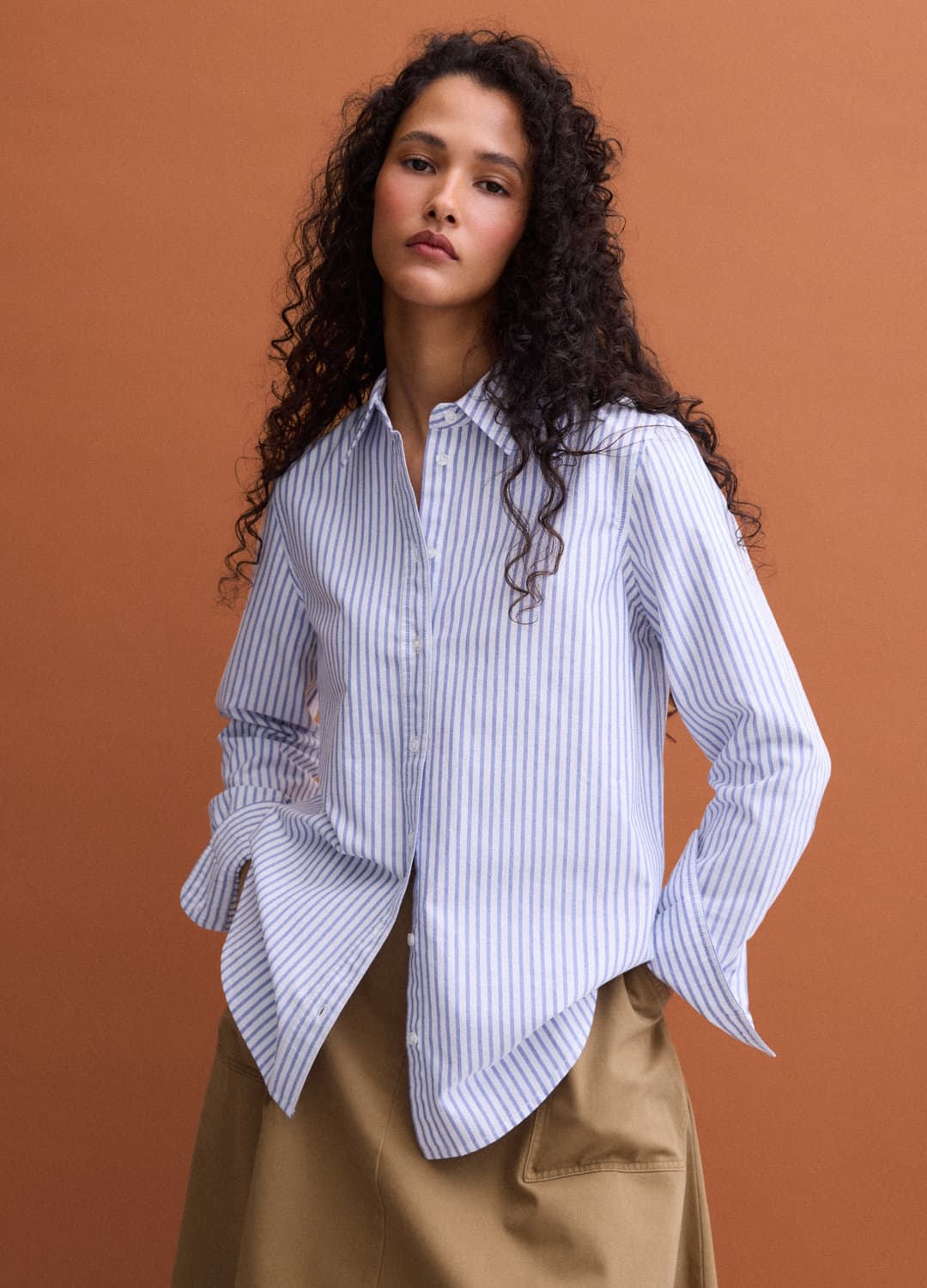Camicia Oxford Azzurra A Righe Bianche In Puro Cotone Comfort Fit | OVS Camicia Oxford Azzurra A Righe Bianche In Puro Cotone Comfort Fit - 2 | OVS