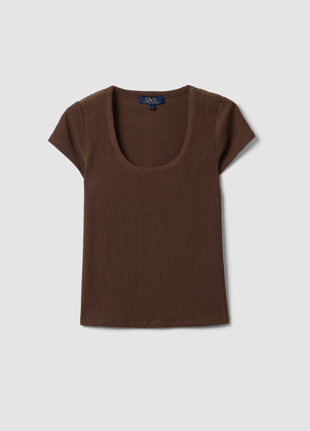 Braunes T-shirt Aus Stretchmaterial | OVS Braunes T-shirt Aus Stretchmaterial - 4 | OVS