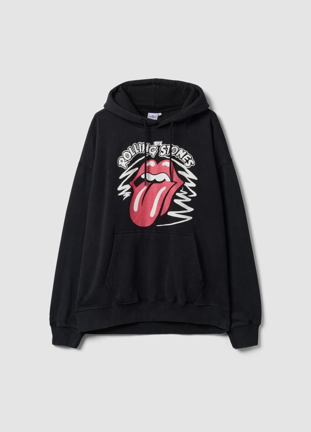 Felpa Nera Con Cappuccio In Misto Cotone Con Stampa Dei Rolling Stones | OVS Felpa Nera Con Cappuccio In Misto Cotone Con Stampa Dei Rolling Stones - 0 | OVS