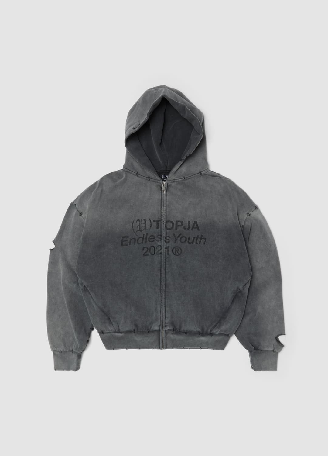 Hoodie Mit Reißverschluss Sunfaded Schwarz | OVS Hoodie Mit Reißverschluss Sunfaded Schwarz - 0 | OVS