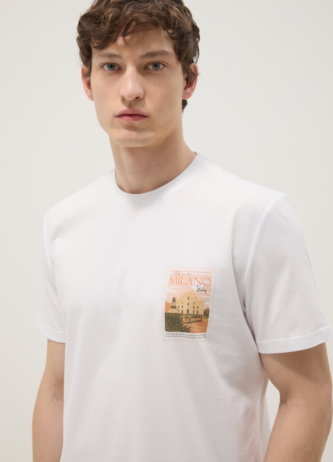T-shirt Bianca In Puro Cotone Con Stampa Regular Fit | OVS T-shirt Bianca In Puro Cotone Con Stampa Regular Fit - 3 | OVS