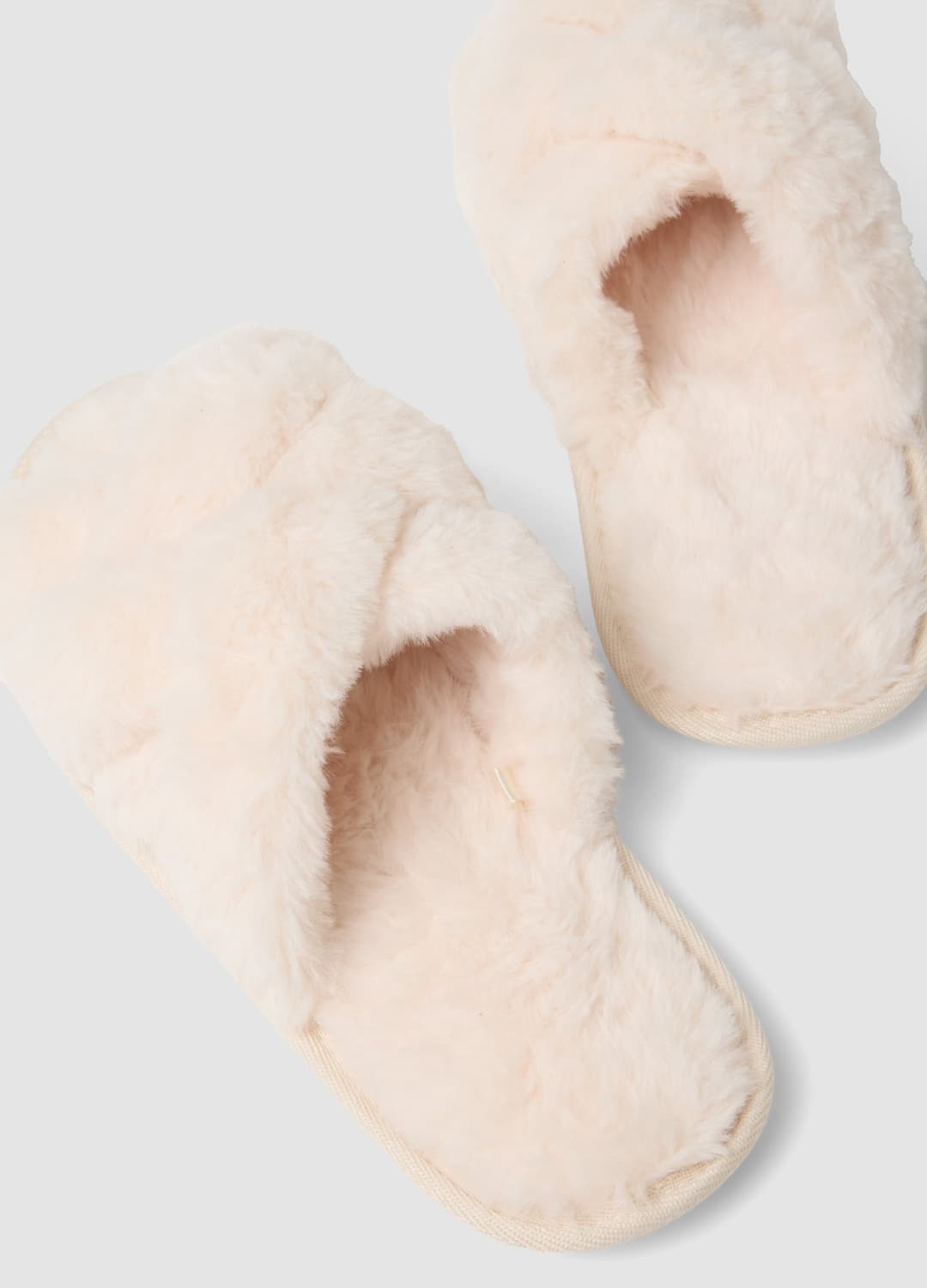 Weiße Slipper Mit Gekreuzten Riemen Und Kunstfell | OVS Weiße Slipper Mit Gekreuzten Riemen Und Kunstfell - 2 | OVS
