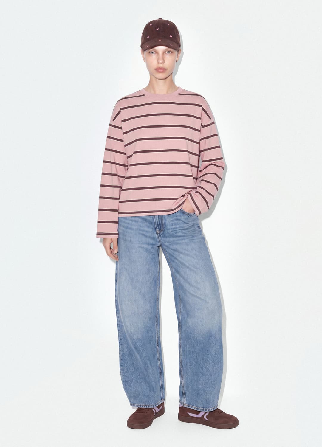 Rosa Sweatshirt Aus Reiner Baumwolle Mit Streifen | OVS Rosa Sweatshirt Aus Reiner Baumwolle Mit Streifen - 3 | OVS
