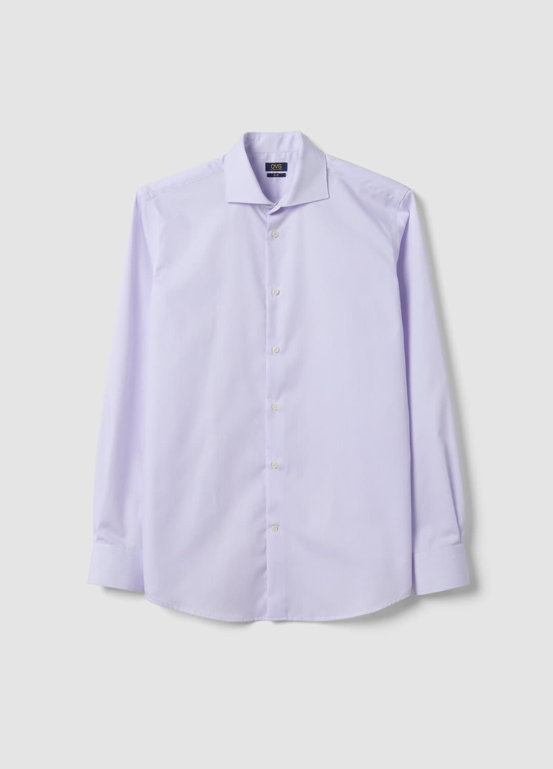 Camicia Bianca A Righe In Puro Cotone Con Collo Francese Slim Fit No Iron | OVS Camicia Bianca A Righe In Puro Cotone Con Collo Francese Slim Fit No Iron - 0 | OVS