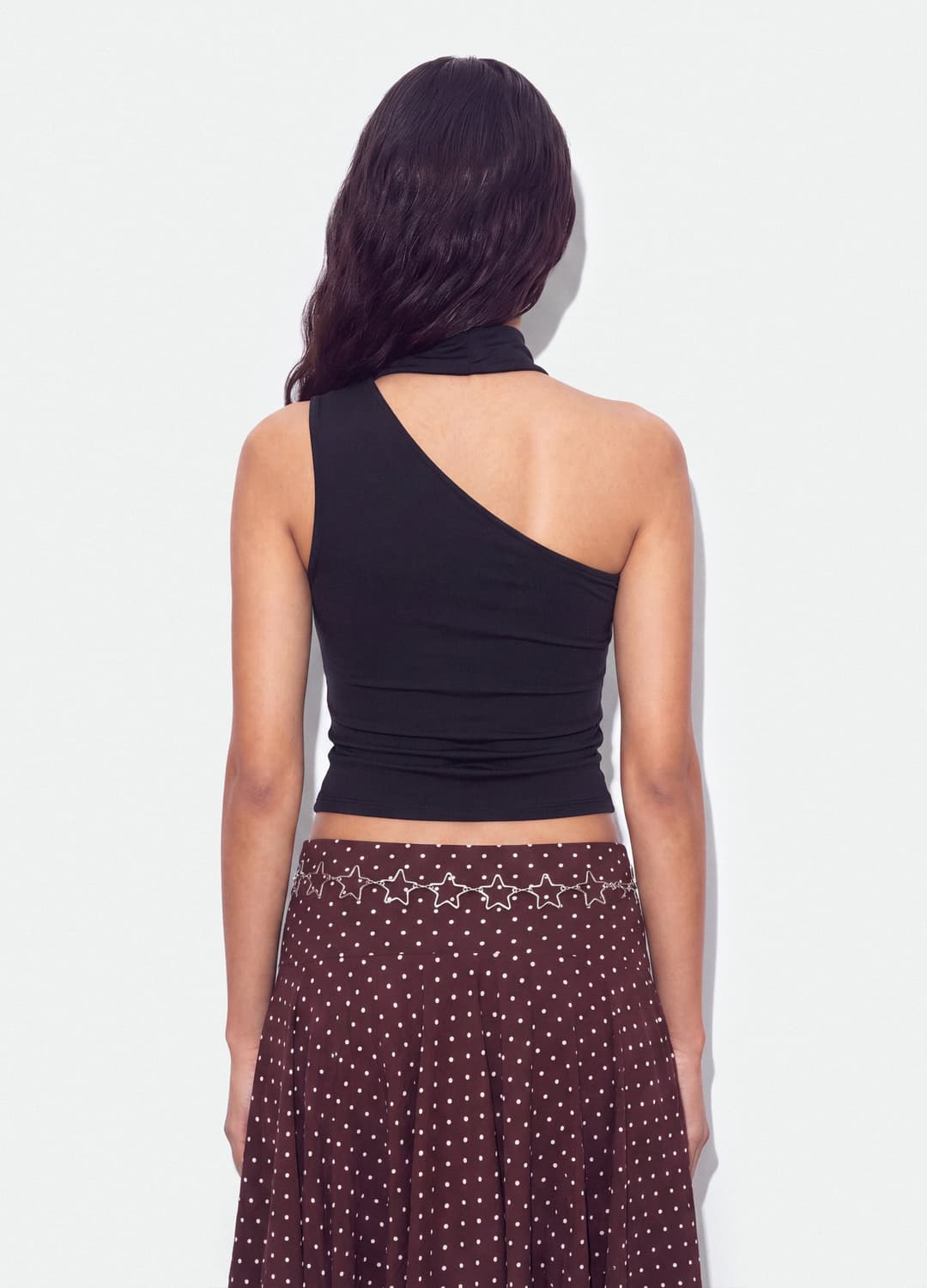 Top Nero In Tessuto Elasticizzato Con Scollo Asimmetrico E Fascia Drappeggiata | OVS Top Nero In Tessuto Elasticizzato Con Scollo Asimmetrico E Fascia Drappeggiata - 3 | OVS