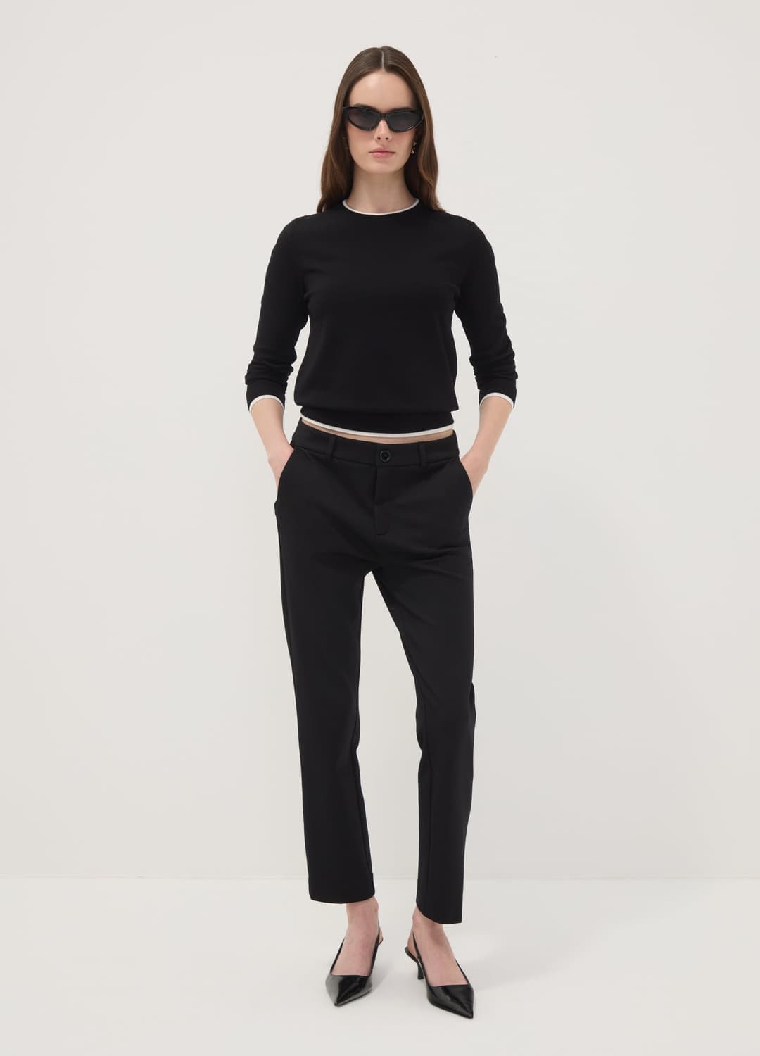 Schwarze Stretch-hose Aus Viskose | OVS Schwarze Stretch-hose Aus Viskose - 0 | OVS