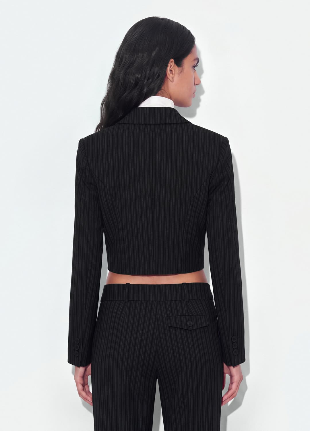 Blazer Nero Cropped In Viscosa Elasticizzata Con Rever Classici Slim Fit | OVS Blazer Nero Cropped In Viscosa Elasticizzata Con Rever Classici Slim Fit - 3 | OVS