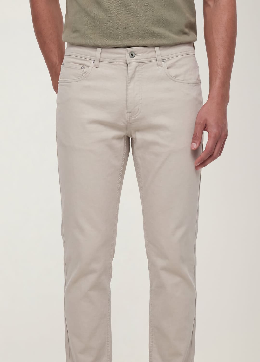 Pantaloni Verdi In Dobby Di Cotone Elasticizzato Slim Fit | OVS Pantaloni Verdi In Dobby Di Cotone Elasticizzato Slim Fit - 3 | OVS
