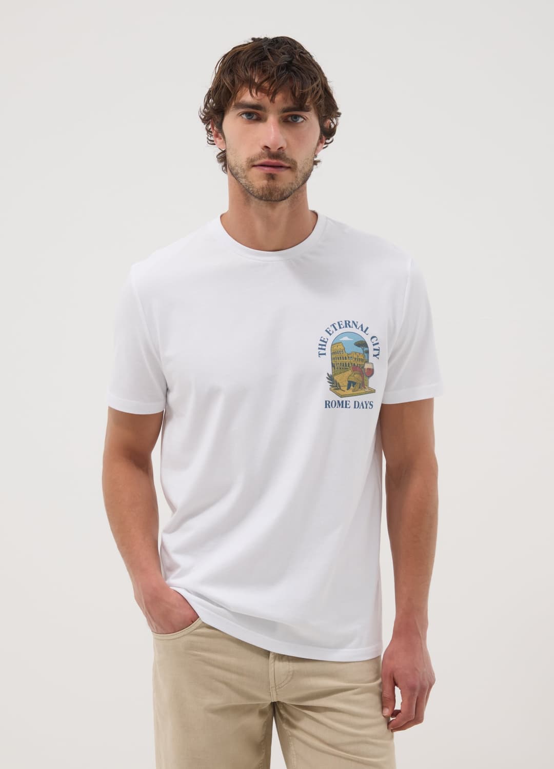 T-shirt Bianca A Maniche Corte In Puro Cotone Regular Fit | OVS T-shirt Bianca A Maniche Corte In Puro Cotone Regular Fit - 2 | OVS
