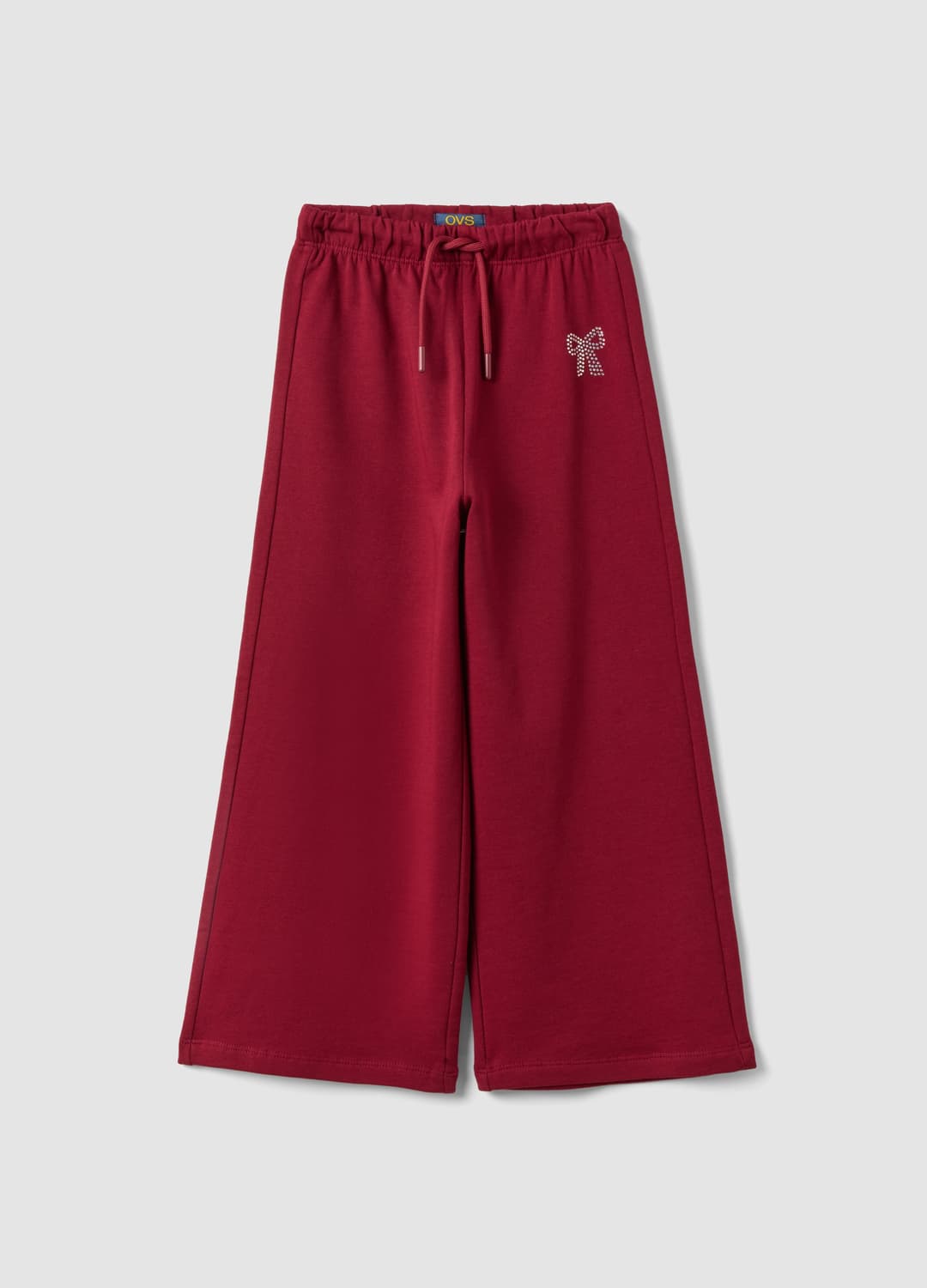 Rote Hose Aus Reiner Baumwolle Mit Elastischem Bund Und Schleife Für Mädchen | OVS Rote Hose Aus Reiner Baumwolle Mit Elastischem Bund Und Schleife Für Mädchen - 0 | OVS