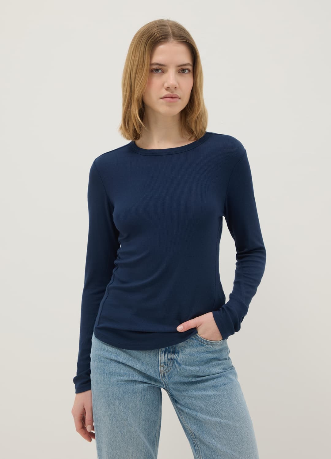 Blaues Regular-fit-oberteil Aus Stretch-modal | OVS Blaues Regular-fit-oberteil Aus Stretch-modal - 0 | OVS