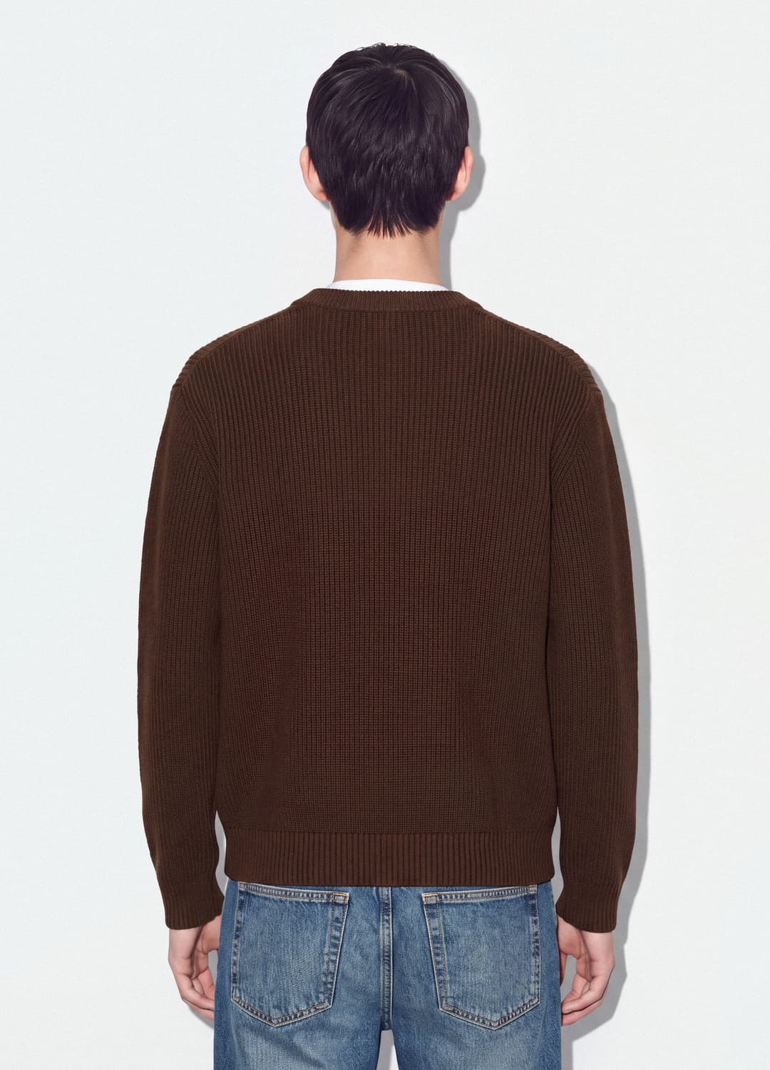Maglia Marrone In Puro Cotone Con Scollo Profondo A V Regular Fit | OVS Maglia Marrone In Puro Cotone Con Scollo Profondo A V Regular Fit - 3 | OVS