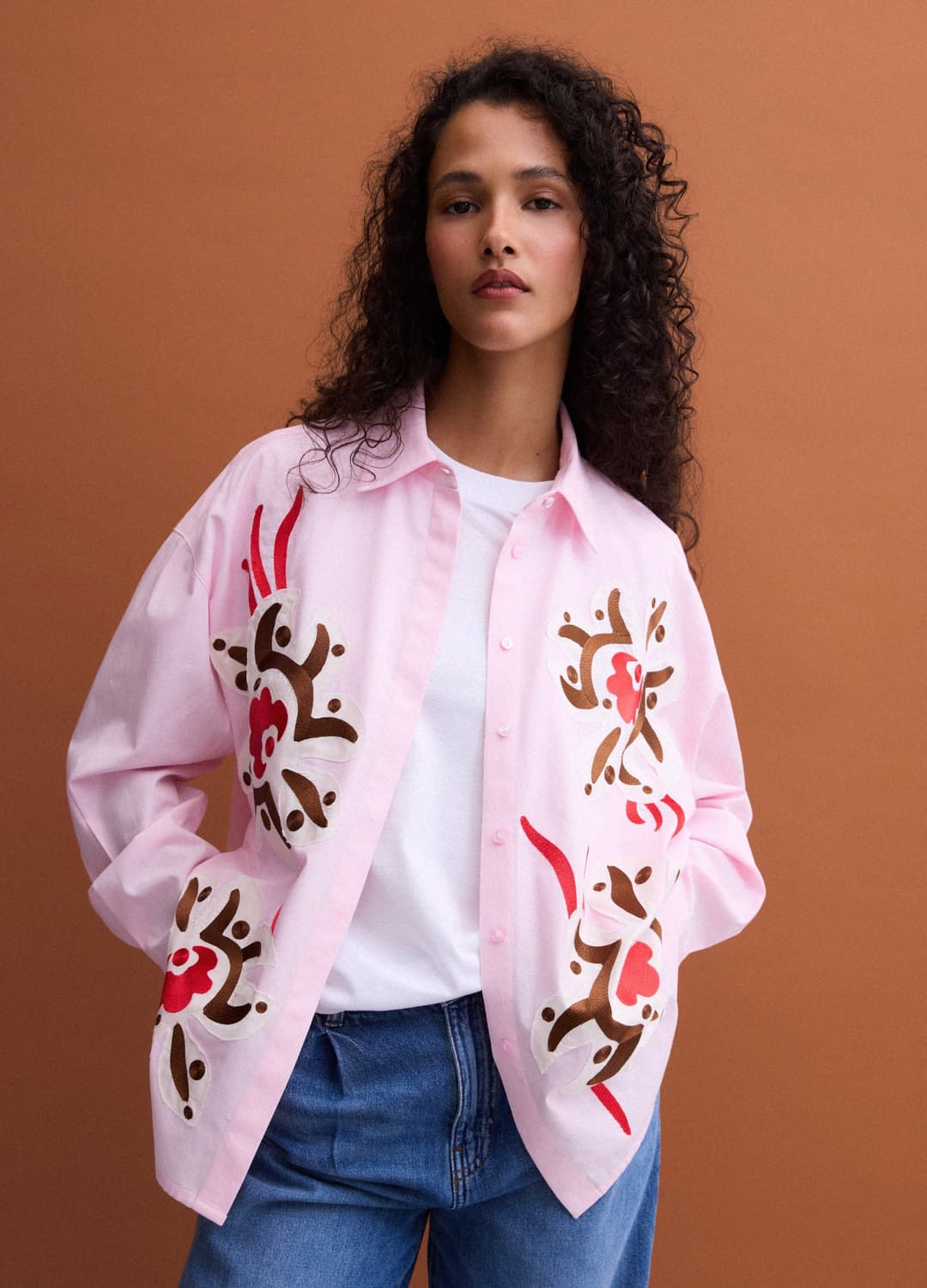 Camicia Rosa In Popeline Di Puro Cotone Con Stampa Floreale Regular Fit | OVS Camicia Rosa In Popeline Di Puro Cotone Con Stampa Floreale Regular Fit - 2 | OVS