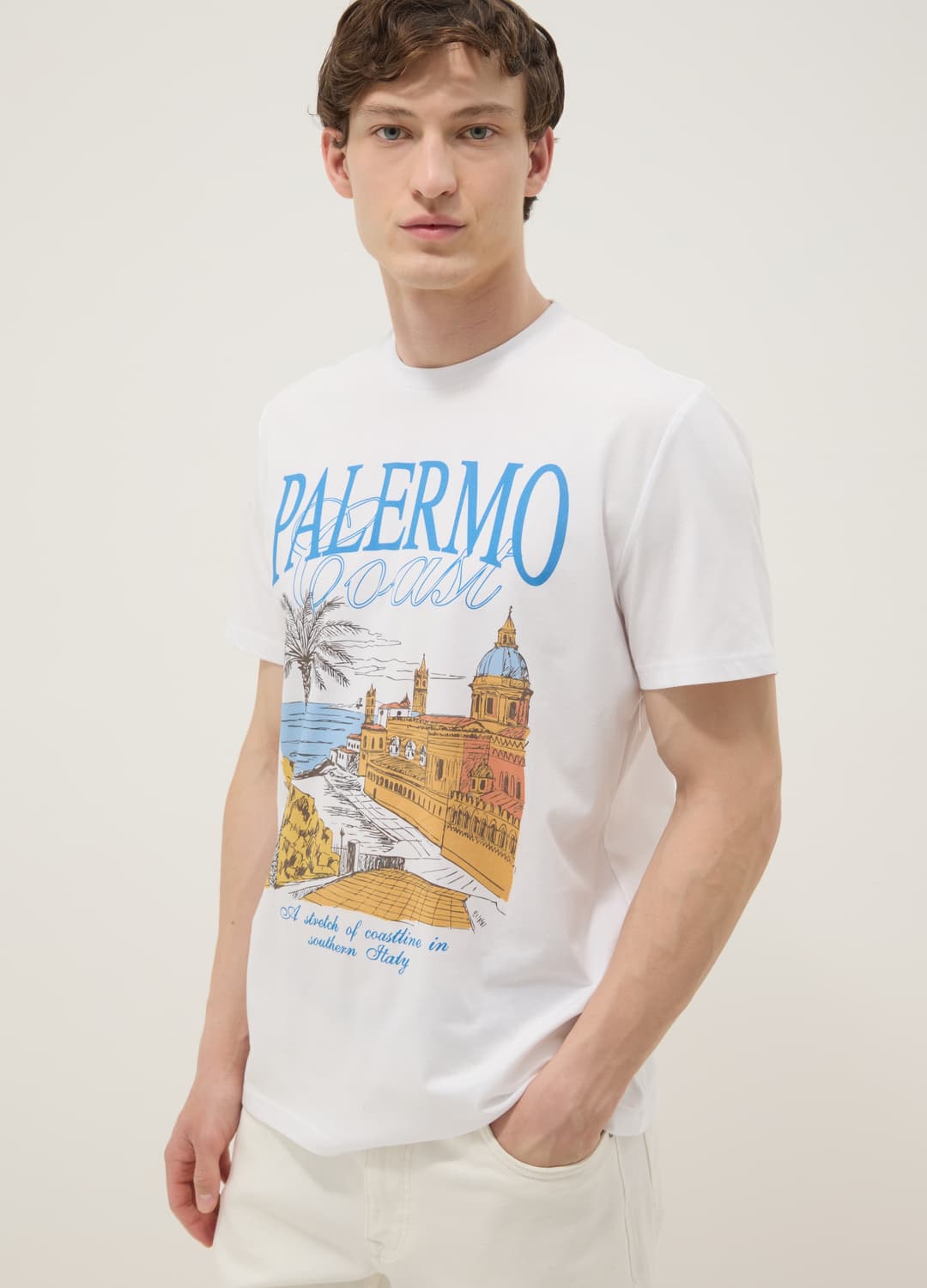 T-shirt Bianca In Puro Cotone Con Stampa Frontale Regular Fit | OVS T-shirt Bianca In Puro Cotone Con Stampa Frontale Regular Fit - 0 | OVS