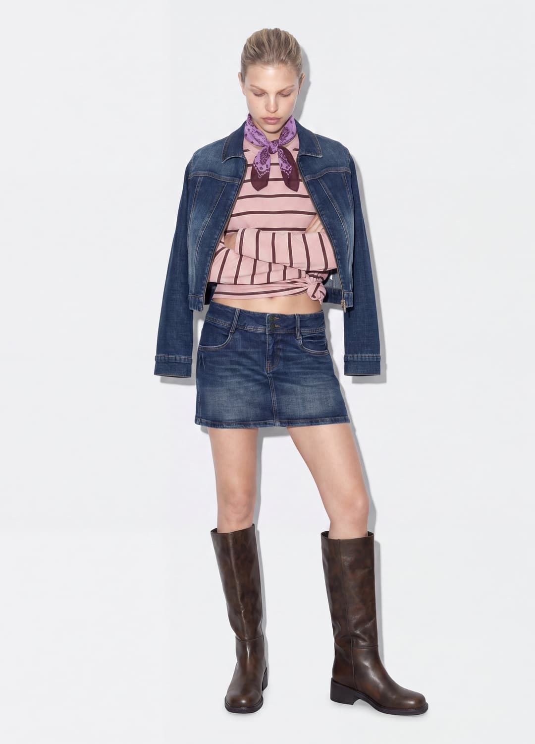 Mini Gonna Blu In Denim Di Cotone Elasticizzato | OVS Mini Gonna Blu In Denim Di Cotone Elasticizzato - 0 | OVS