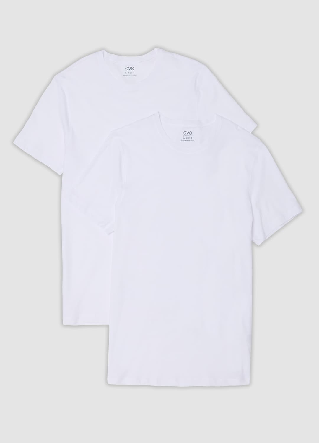 2er-pack Weisse T-shirts Aus Reiner Extrafeiner Baumwolle Mit Rundhalsausschnitt | OVS 2er-pack Weisse T-shirts Aus Reiner Extrafeiner Baumwolle Mit Rundhalsausschnitt - 4 | OVS