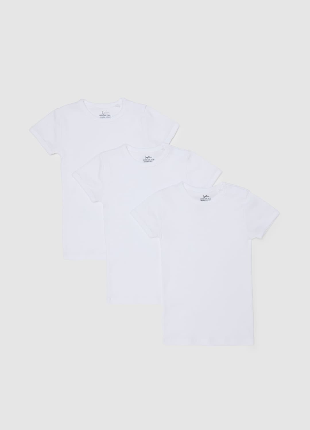 Tripack T-shirt Bianche Da Neonato In Puro Cotone Regular Fit | OVS Tripack T-shirt Bianche Da Neonato In Puro Cotone Regular Fit - 0 | OVS