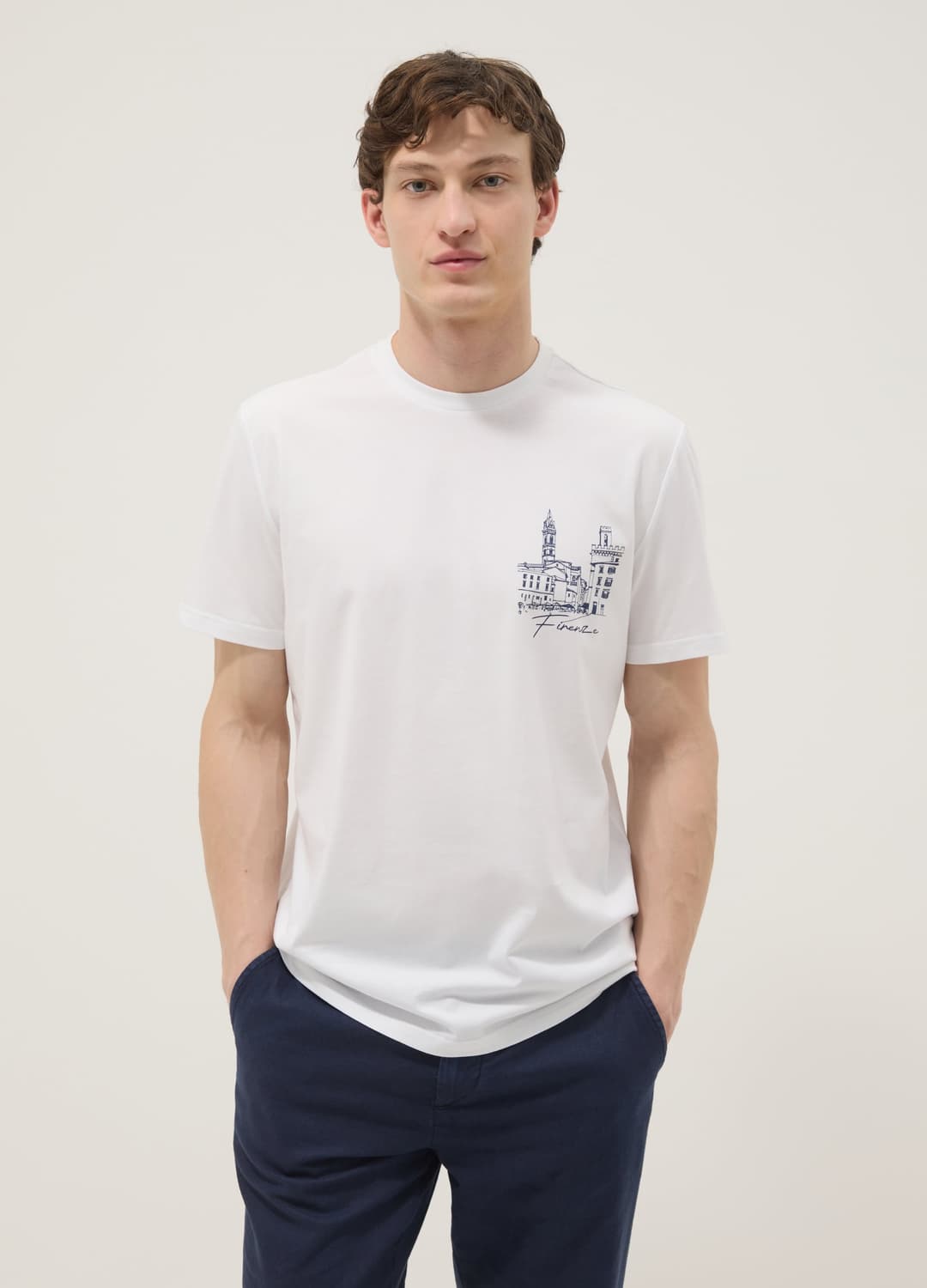 T-shirt Bianca In Puro Cotone Con Stampa Frontale Regular Fit | OVS T-shirt Bianca In Puro Cotone Con Stampa Frontale Regular Fit - 0 | OVS