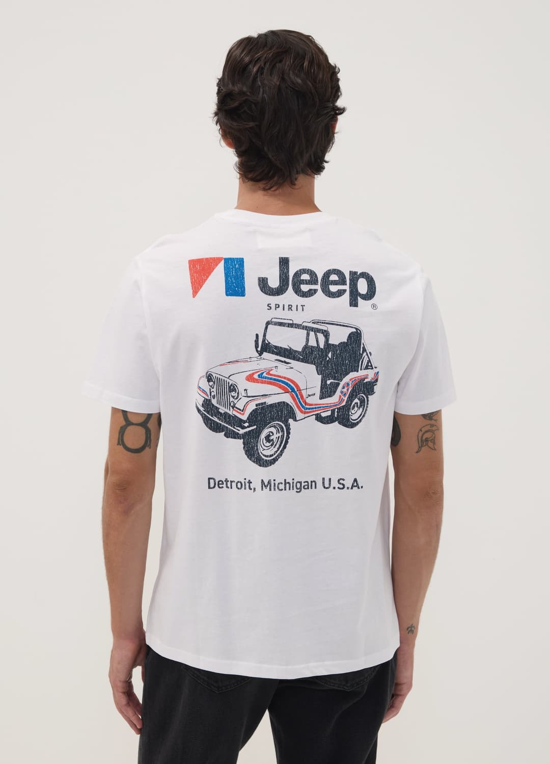 Weißes Rundhals-t-shirt Aus Reiner Baumwolle Mit Jeep-print | OVS Weißes Rundhals-t-shirt Aus Reiner Baumwolle Mit Jeep-print - 3 | OVS