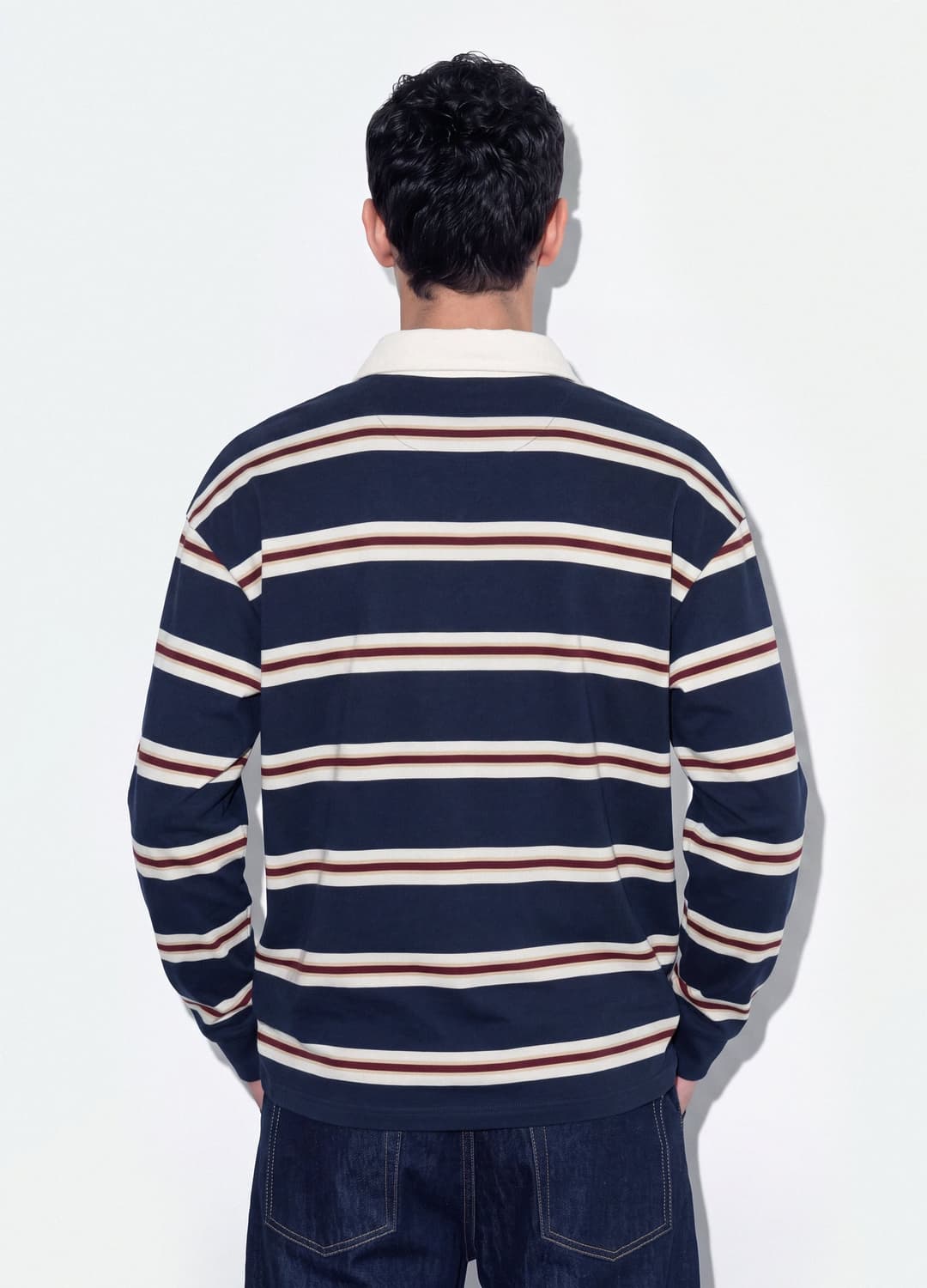 Polo Rugby Blu A Righe In Puro Cotone Con Colletto Classico | OVS Polo Rugby Blu A Righe In Puro Cotone Con Colletto Classico - 3 | OVS