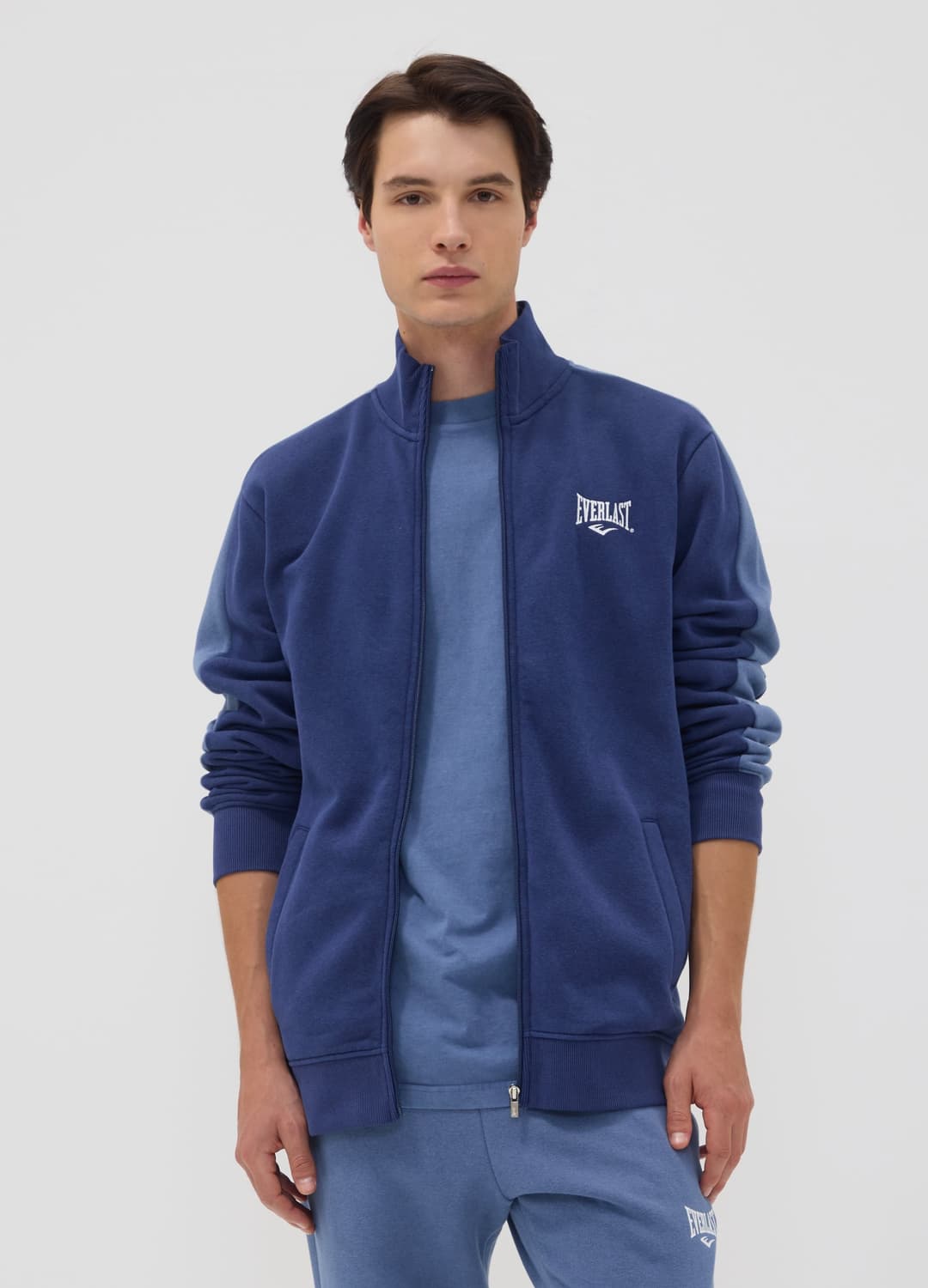 Felpa Full Zip Blu In Misto Cotone Con Logo | OVS Felpa Full Zip Blu In Misto Cotone Con Logo - 0 | OVS
