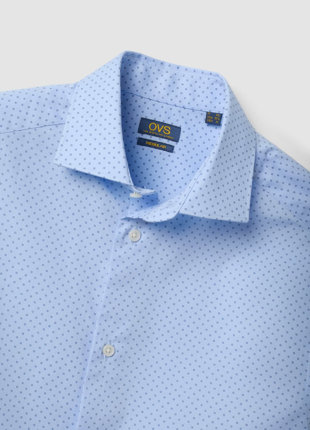 Camicia Azzurra In Popeline Di Cotone Elasticizzato Con Collo Francese | OVS Camicia Azzurra In Popeline Di Cotone Elasticizzato Con Collo Francese - 6 | OVS