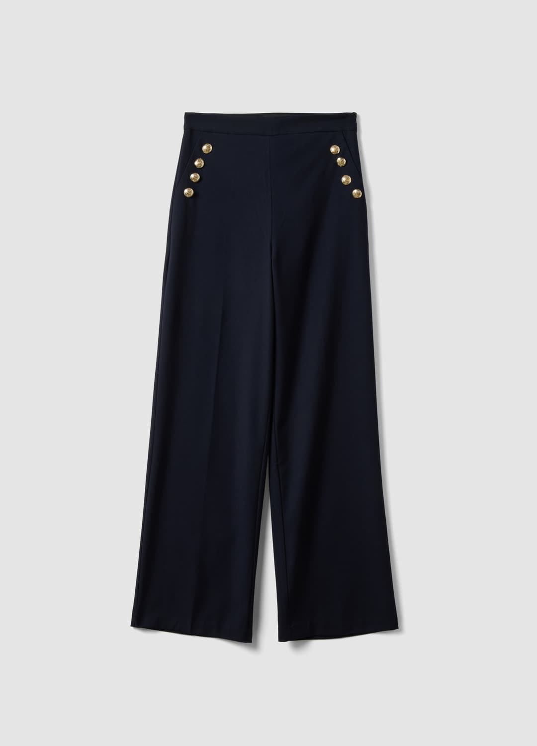Blaue Straight-fit-hose Aus Elastischer Viskose | OVS Blaue Straight-fit-hose Aus Elastischer Viskose - 0 | OVS