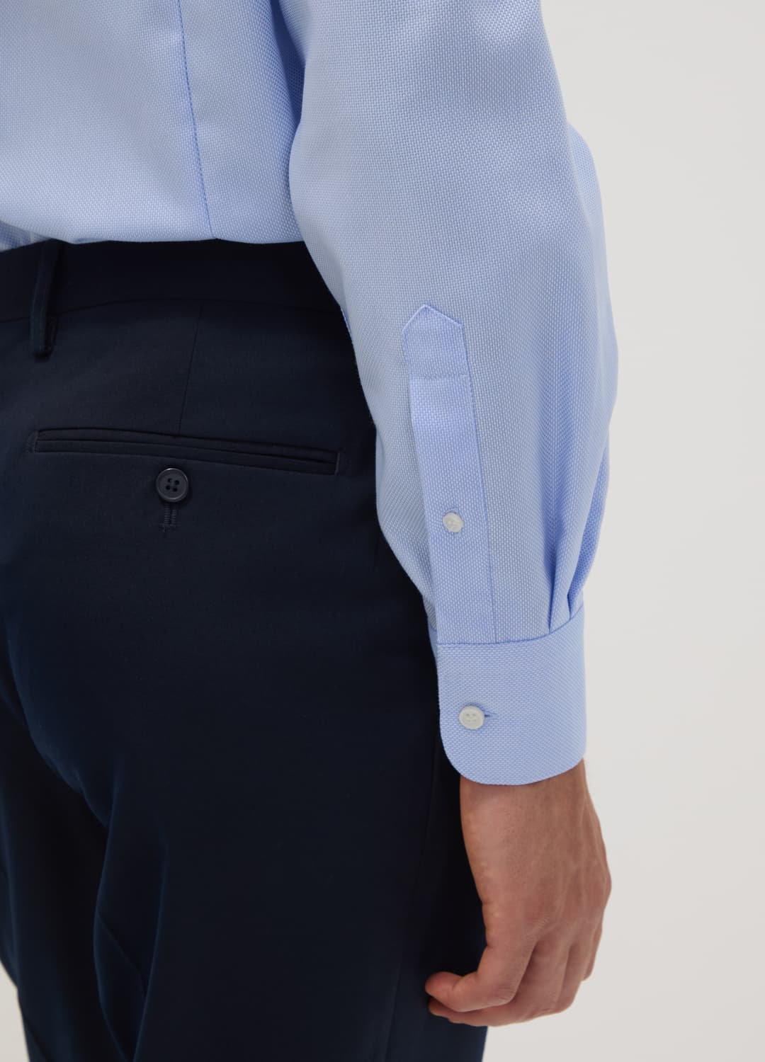 Camicia Azzurra Slim Fit In Puro Cotone Con Colletto Francese No Iron | OVS Camicia Azzurra Slim Fit In Puro Cotone Con Colletto Francese No Iron - 2 | OVS