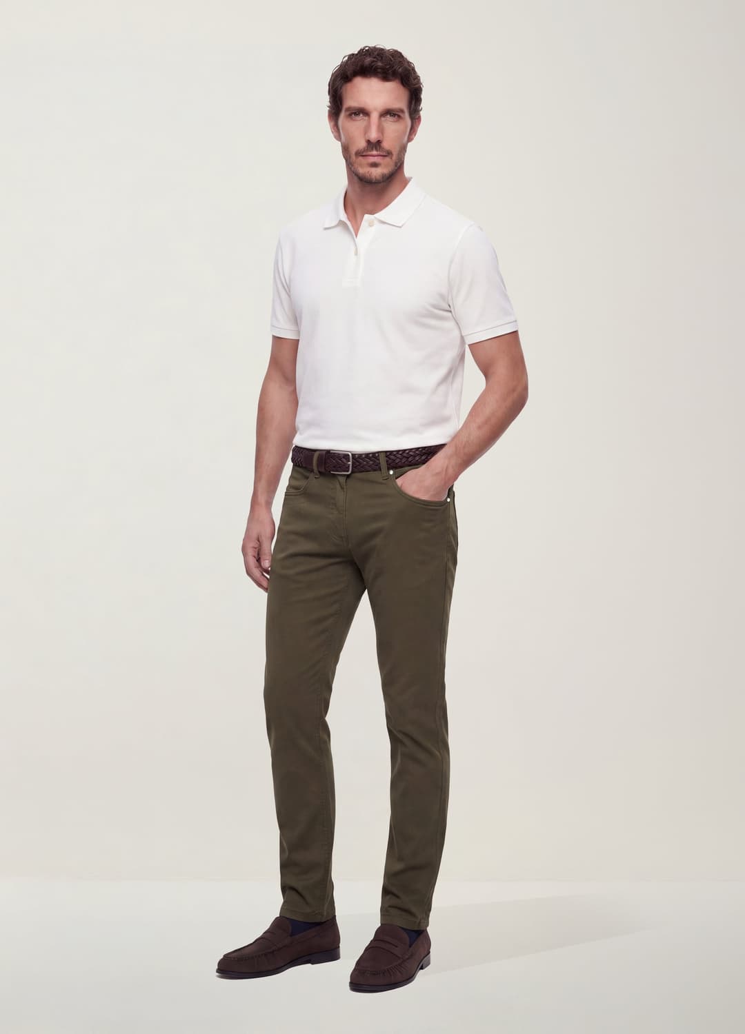 Grüne Slim-fit-hose Aus Elastischem Baumwolltwill | OVS Grüne Slim-fit-hose Aus Elastischem Baumwolltwill - 0 | OVS